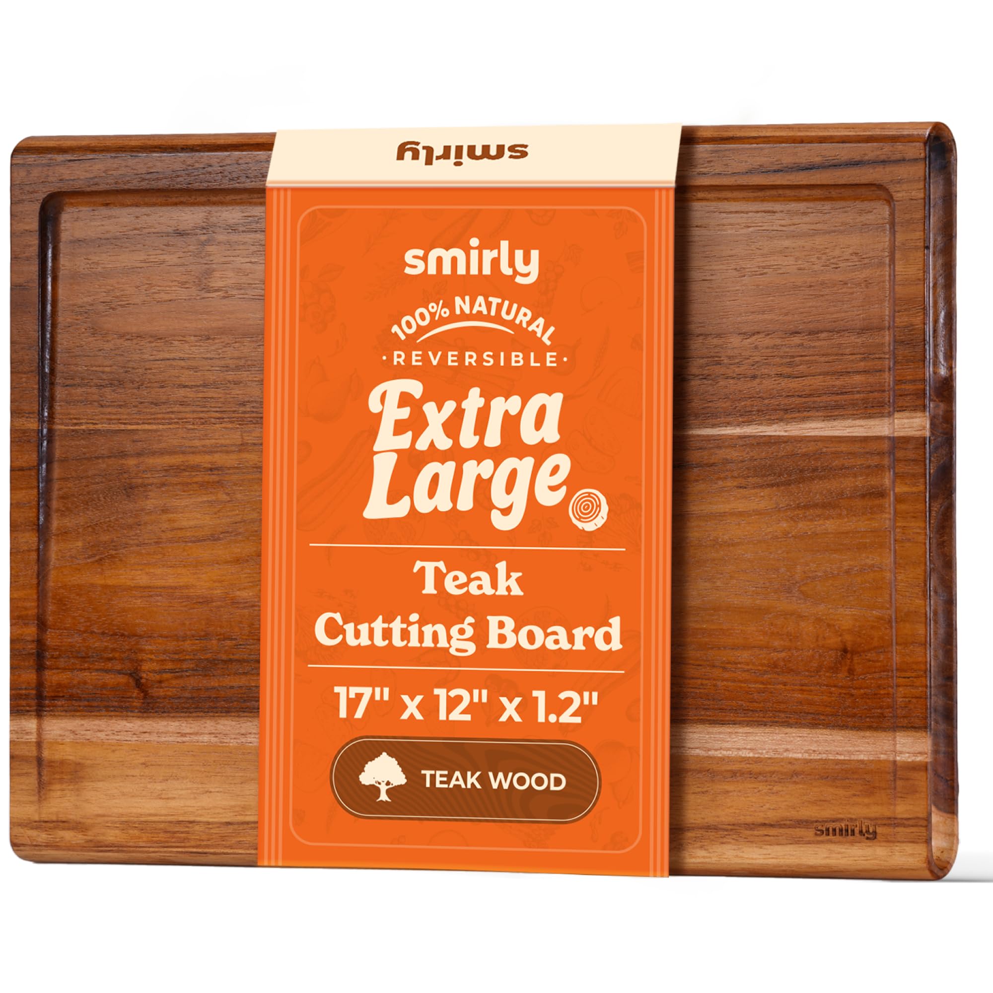 Smirly Reversible Teak Cutting Board