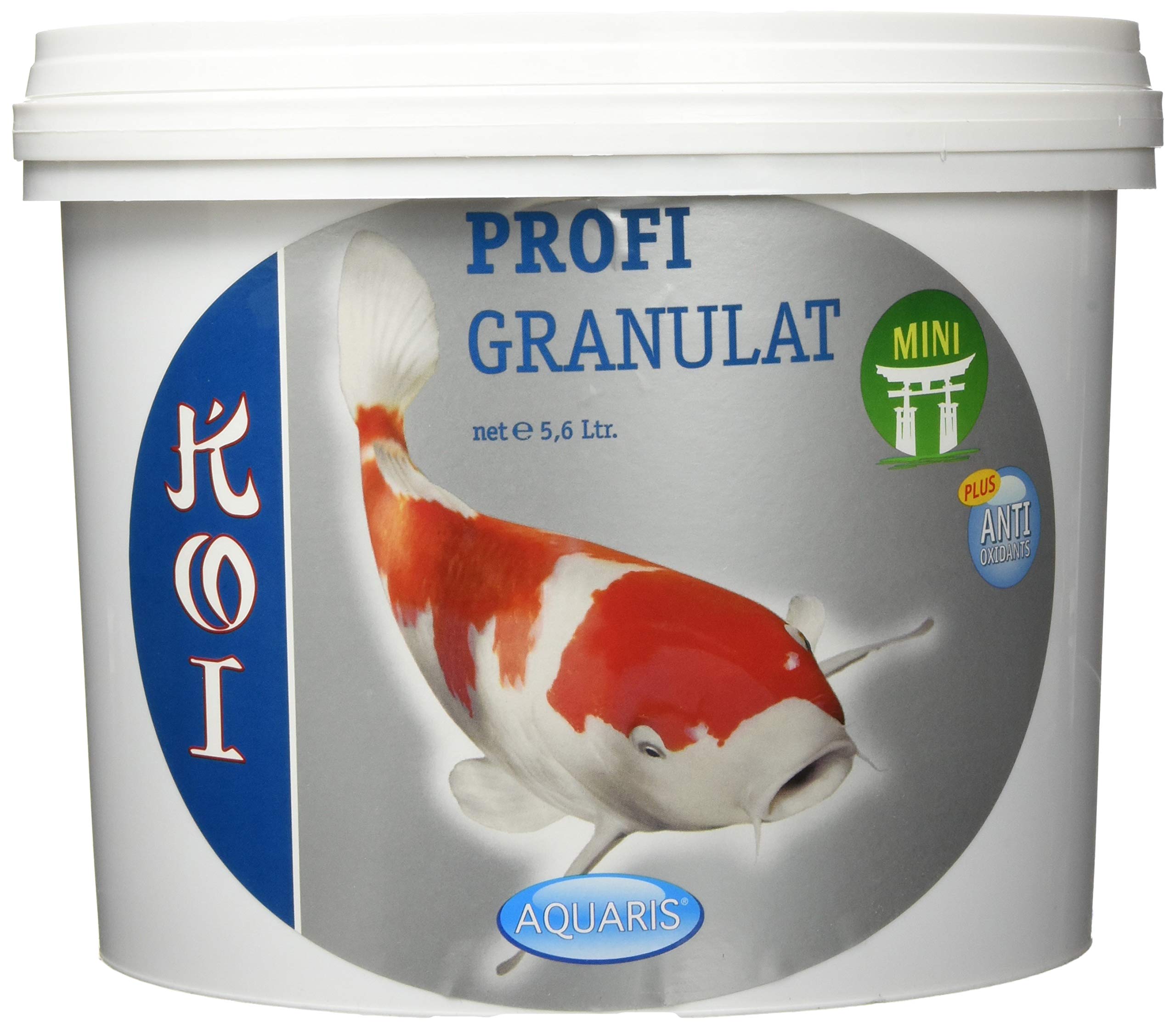Aquaris Koi Profigranulat Mini para Peces de Estanque Son flotantes y no enturbian el Agua del Estanque y contienen Muchos nutrientes con Elementos útiles 5,6 L - 1,96 kg