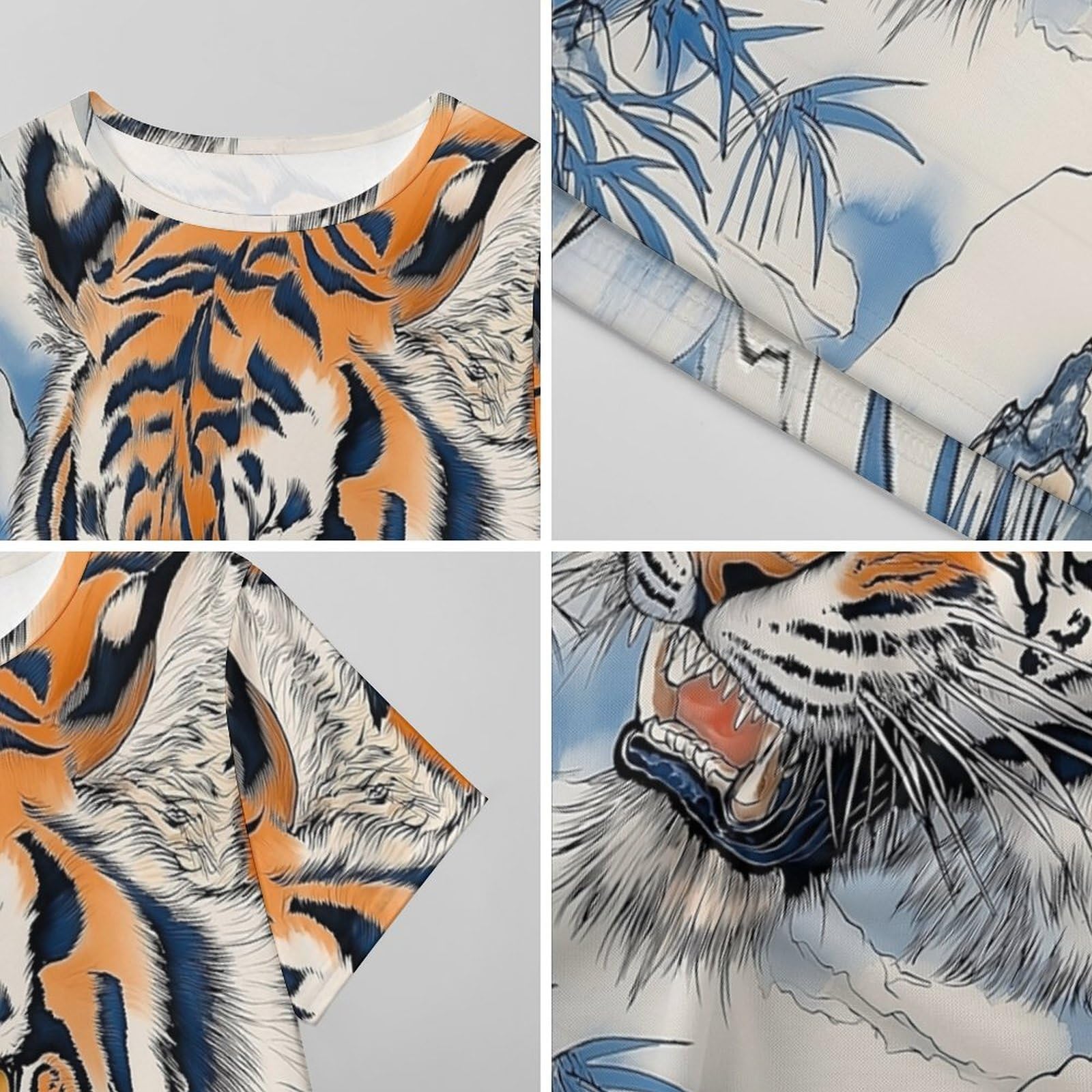Camisones De Mujer - Tigre De Nieve Camiseta De Manga Corta Holgada para Mujer Pijama De Casa Suave Camisón Largo De Verano