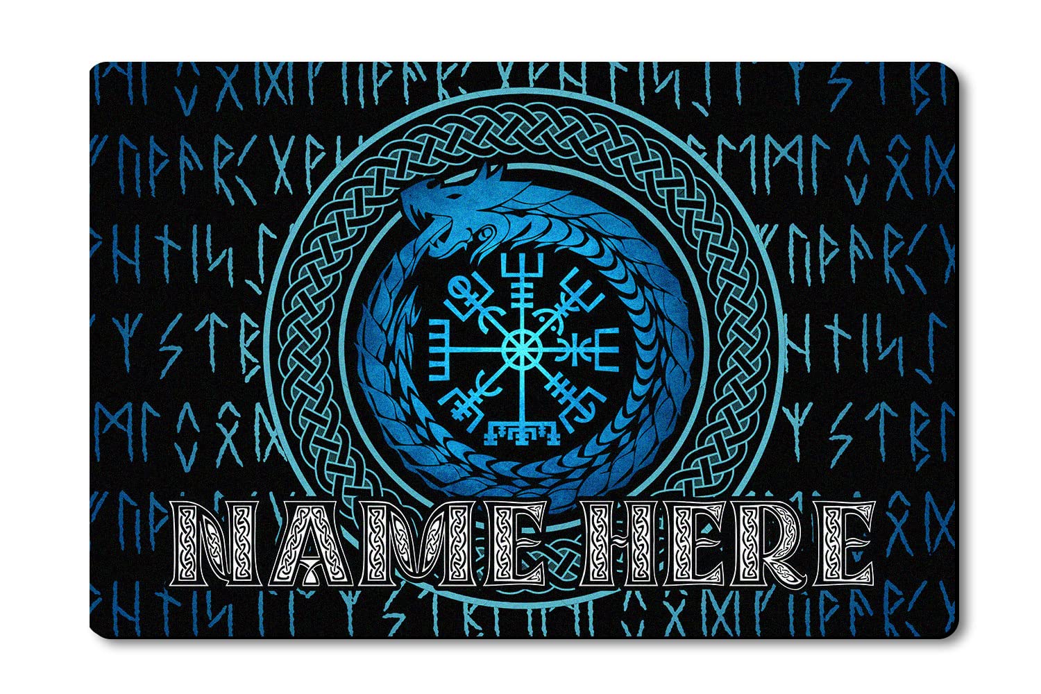 Viking Doormat Welcome Mat Housewarming Decoration Gift for Vikings Lovers Ancient Viking Norse Mythology Warrior Door Mat 24"x16" Decorative Area Rugs for Entrance Way Indoor Outdoor Anti-Slip A9
