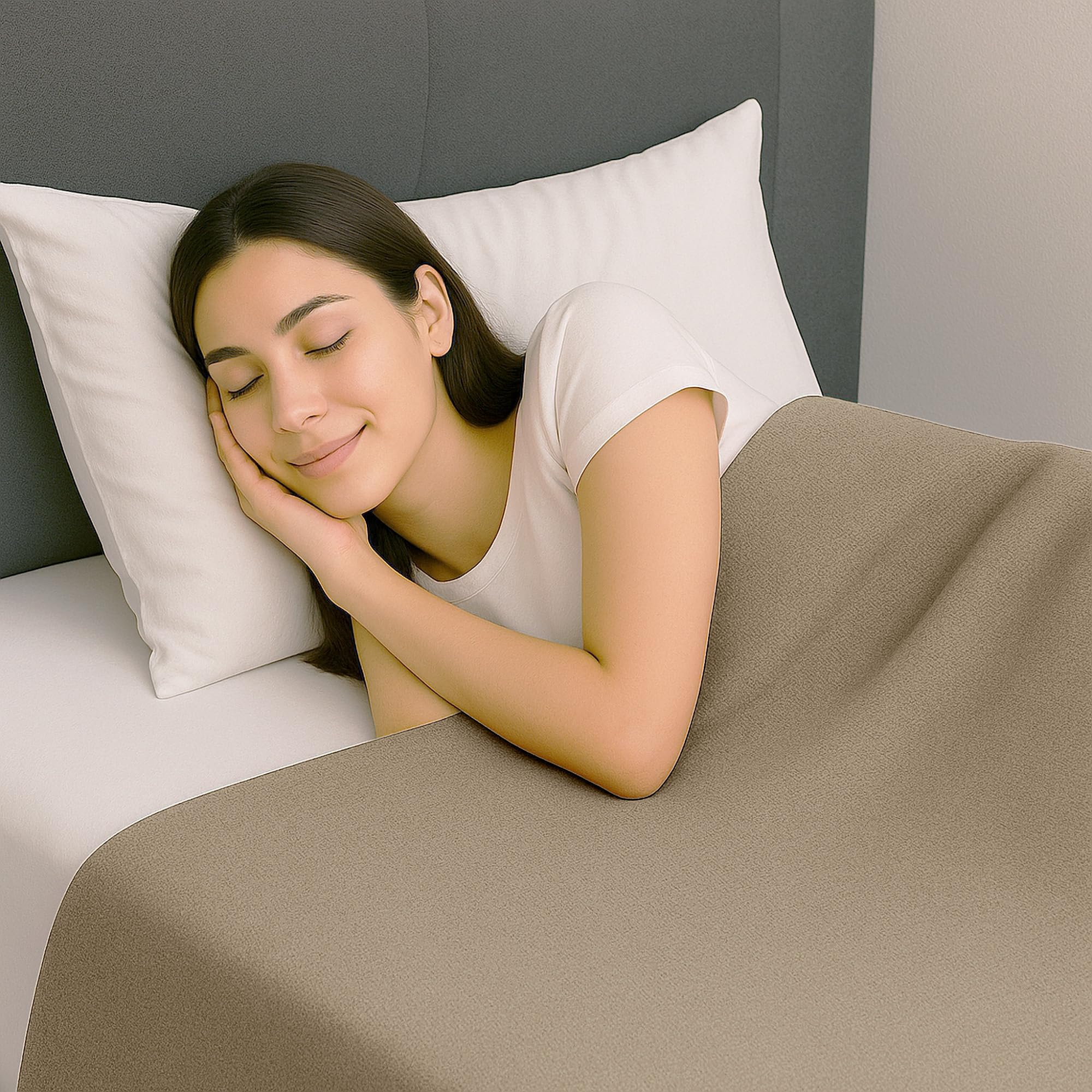 Byour3 - Copriletto in Cotone Misto ORGANICO Matrimoniale Letto Singolo Piazza e Mezza Coperta Pesante Lavabile Teli Arredo Multiuso Copritutto GrandFoulard Copridivano (Beige, Matrimoniale)