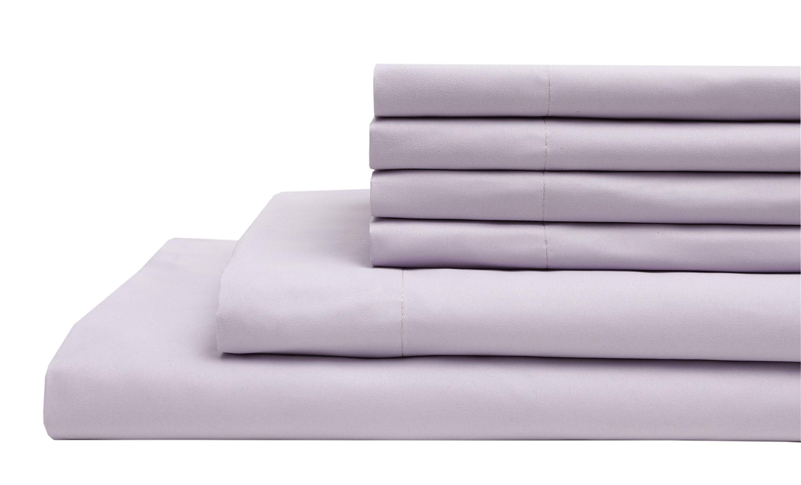 Elite Home Products Inc. Super Soft Wrinkle-Resistant Deep-Pocket Microfiber Solid Sheet Set, Orchid, King