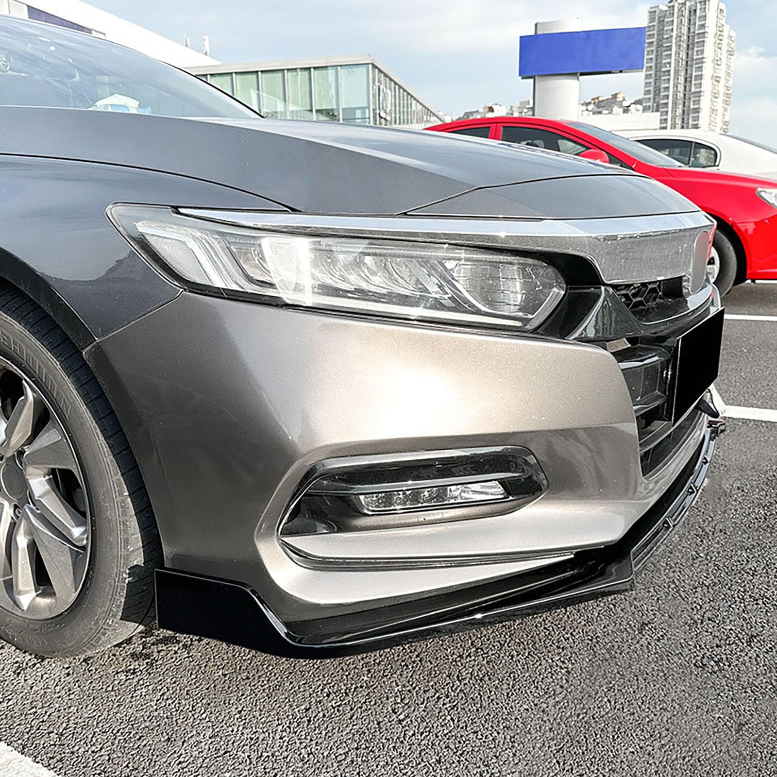 Kompatibel mit Honda 10th Accord 2018-2021, Frontstoßstangen-Spoilerlippe, Auto-Unterkörper-Kit-Splitter,Carbon Fiber Look