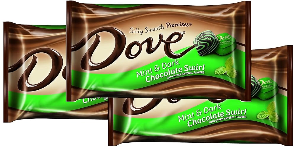 Dove Dark Chocolate Mint Swirl Promises Bag, 7.94 Ounces (3 Pack) - Dark Chocolate Mint - 7.94 Ounce (Pack of 3)