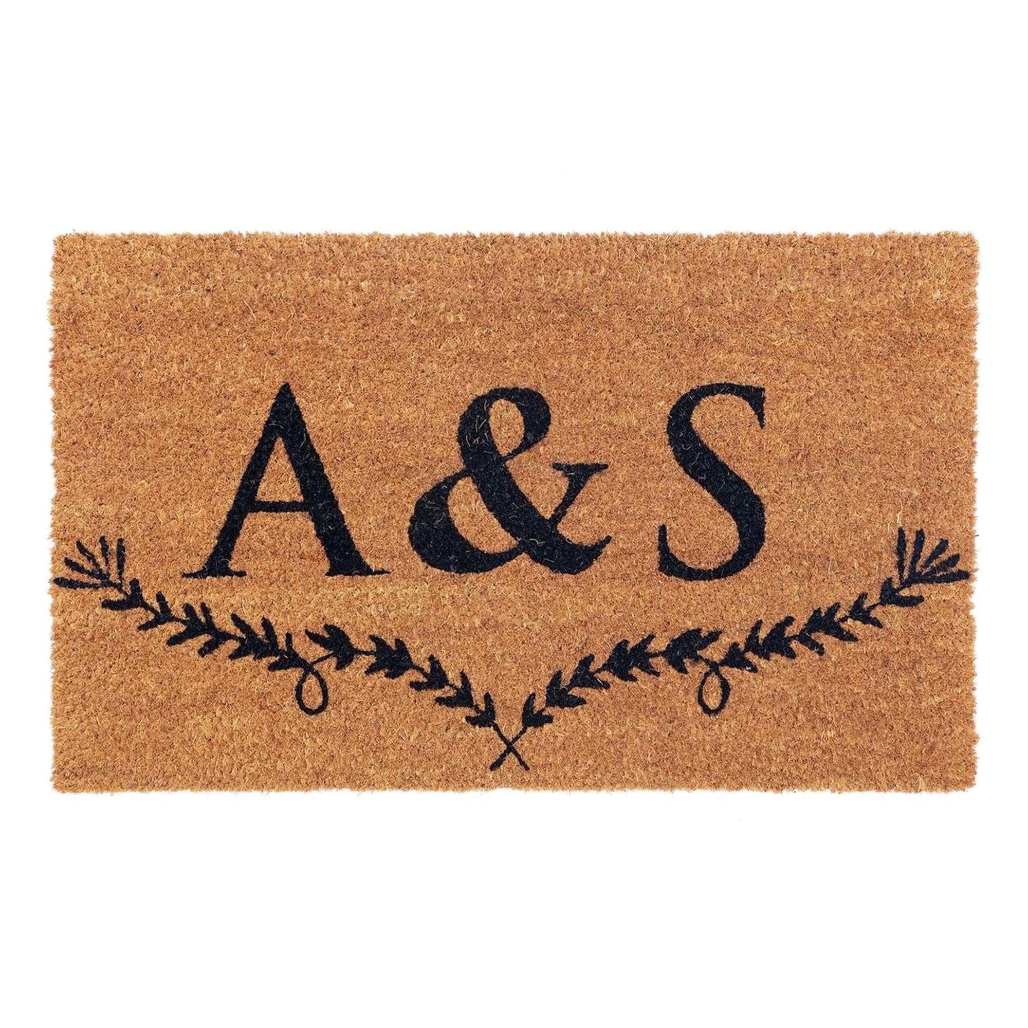 SupplyCentral Customized Door Mat, Non-Slip Coco Coir Doormat for Home Entrance, Office, Outdoor & Indoor, Personalized Floor Mat, 45 x 75 cm, Custom Print Initial Letters