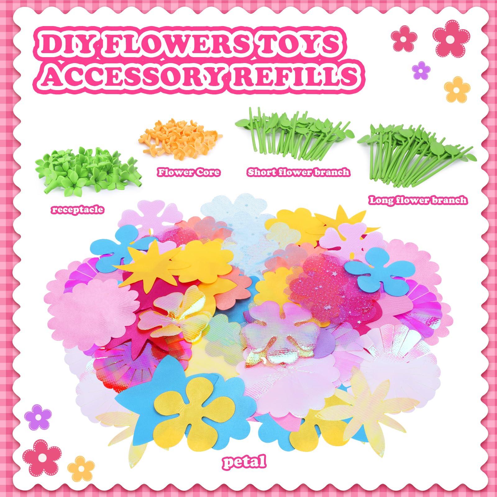 DIY Tissu Bouquet de Fleurs Kit 36pcs Accessoires Artisanat pour Arrangements Floraux Créatifs