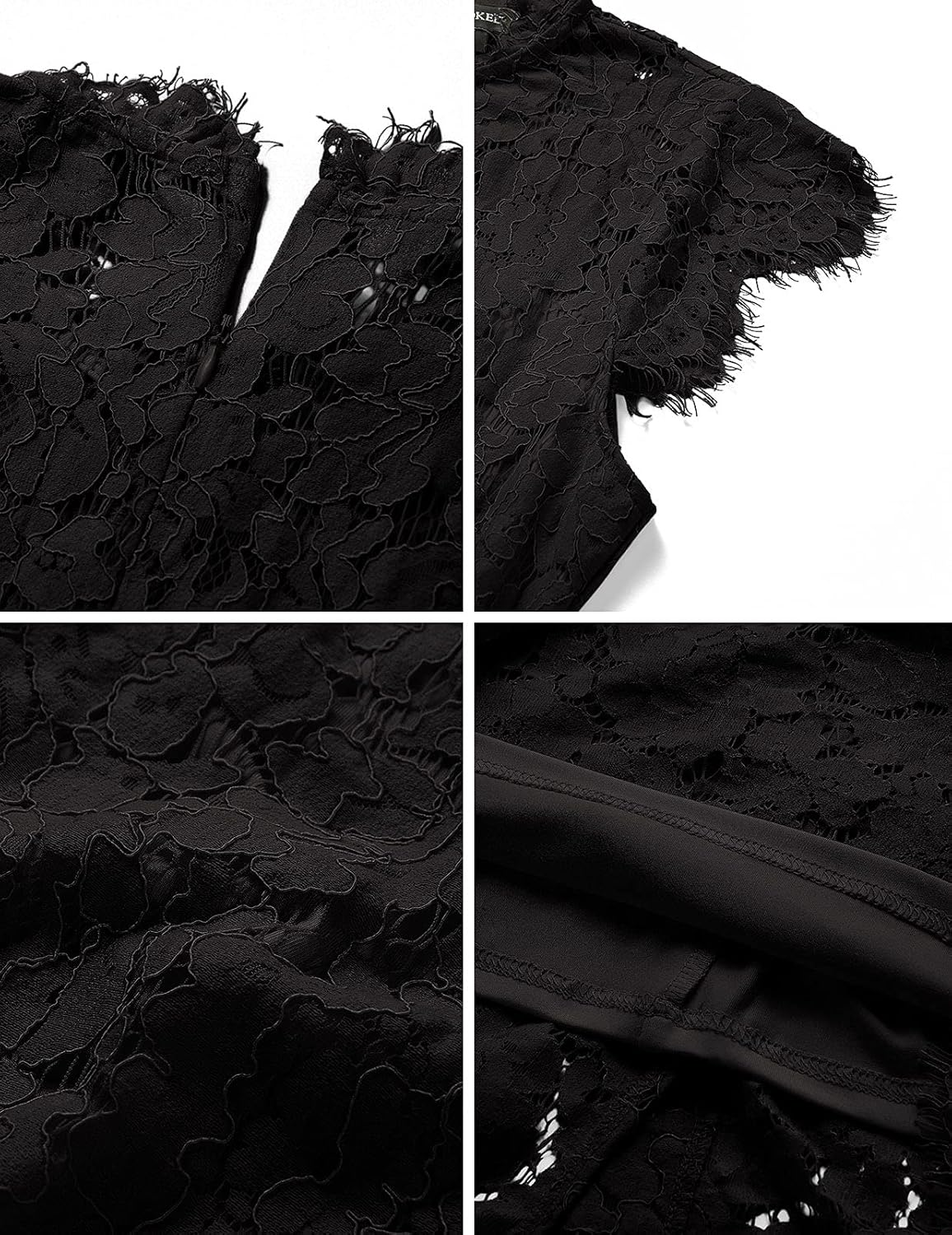 MEROKEETY Women's Sleeveless Lace Floral Elegant Cocktail Dress Crew Neck Knee Length for Party : Clothing, Shoes & Jewelry