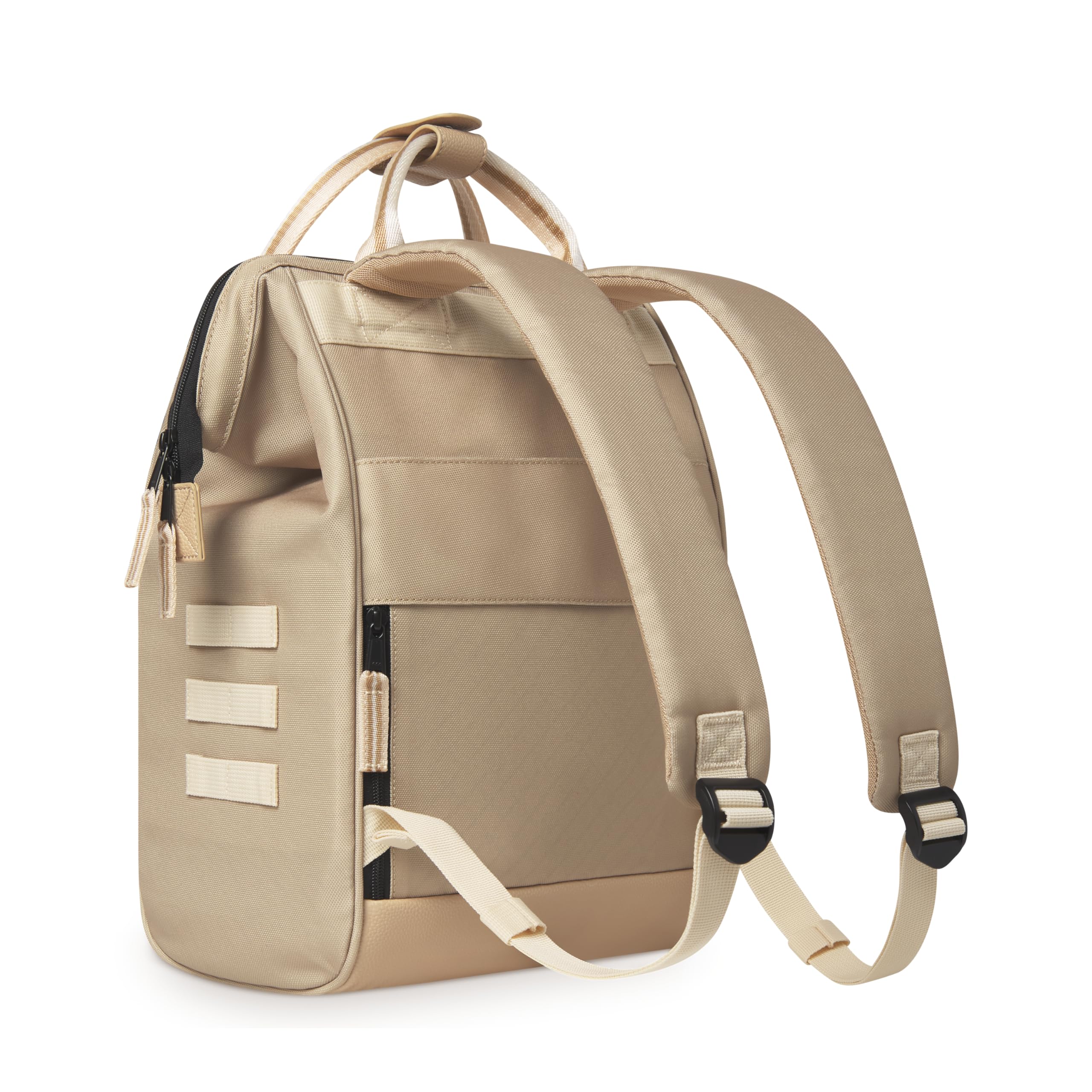 Cabaïa - Zaino Adventurer Lobito - Medium 18L - Idrorepellente - scomparto per PC fino a 13″ - 2 tasche intercambiabili - Vegan certificato - Zaino da viaggio, lavoro e scuola - Beige