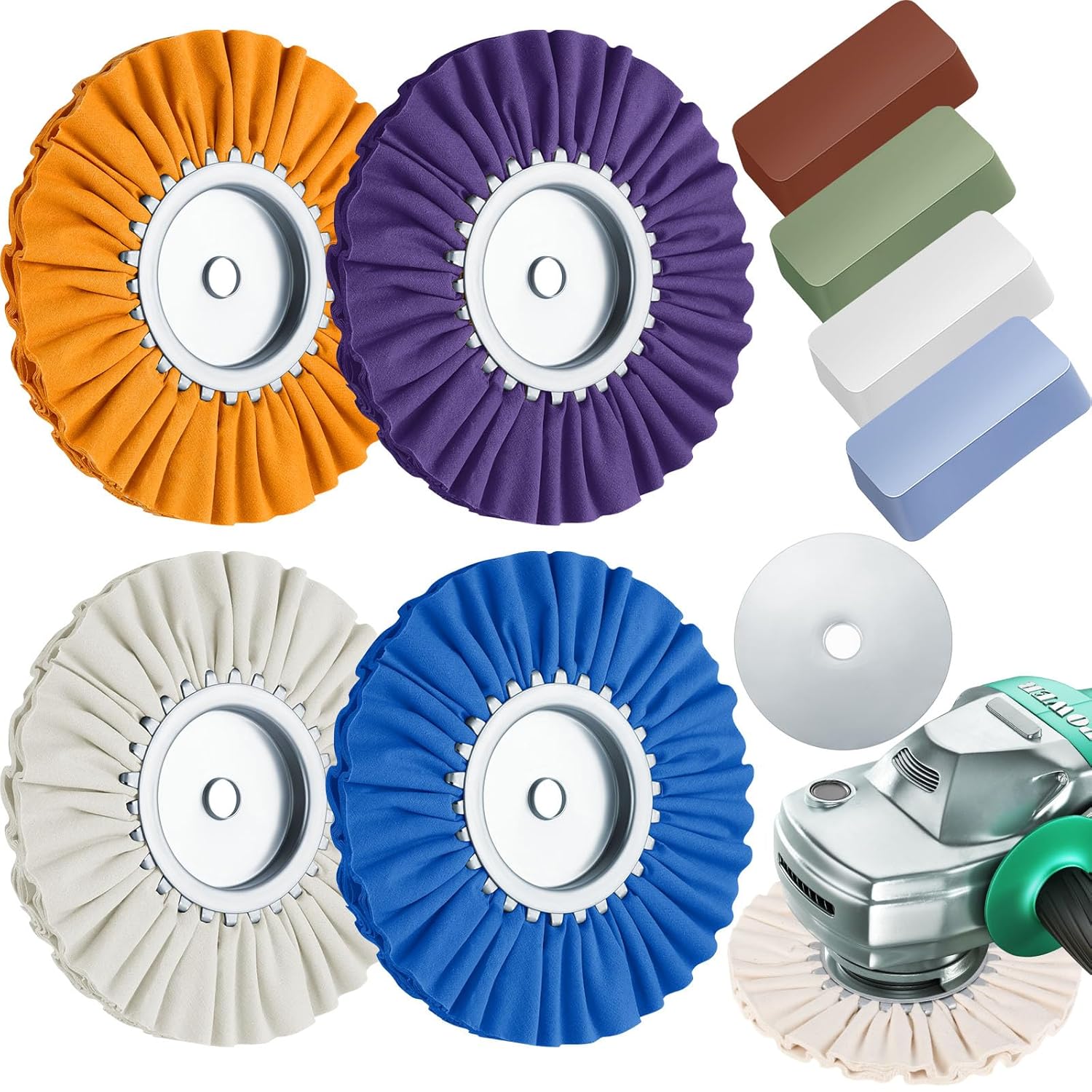 Amylove 8 Pcs 8" Airway Buffing Wheel Aluminum Wheel