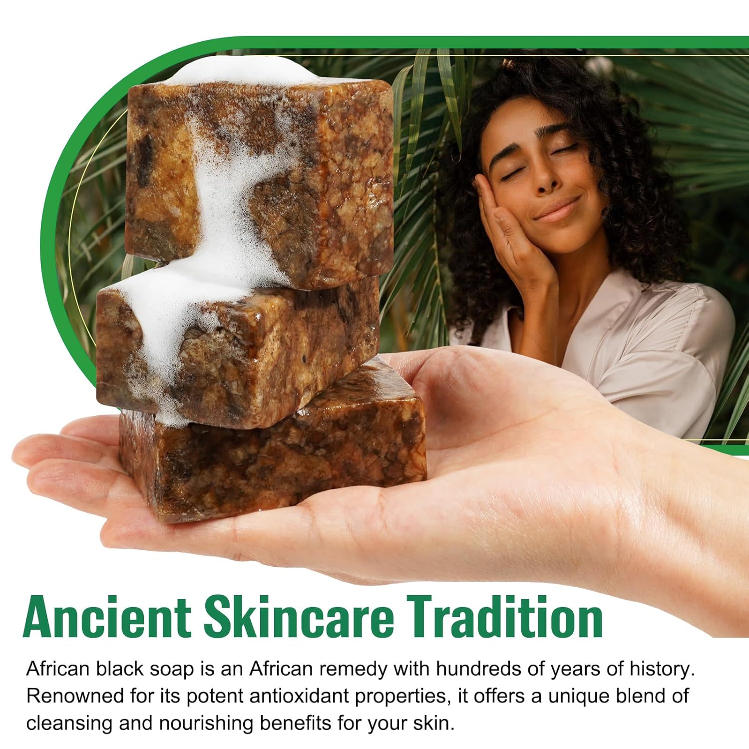 Organic African Black Soap, African Soap for Acne & Dark Spots, Raw Black Soap Bar for All Skin Types - Face, Body, Hair, 3.53 oz - Image 5