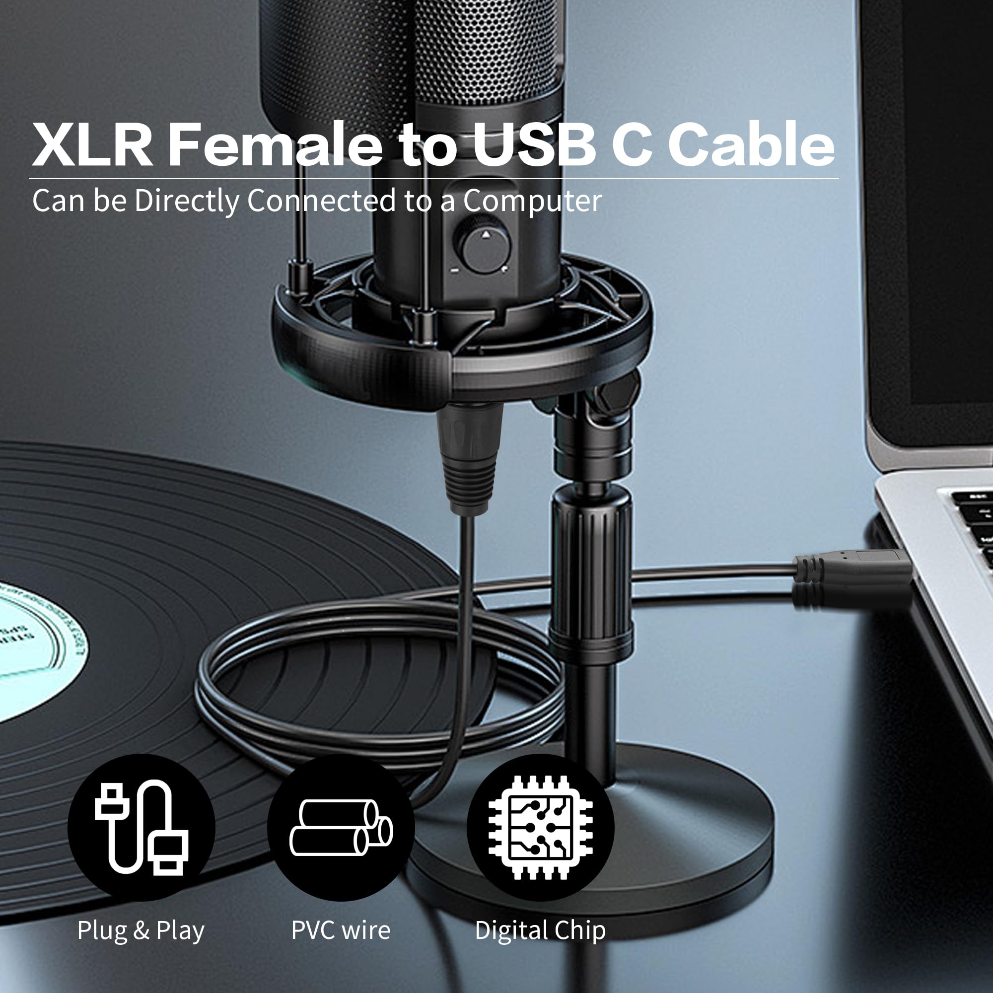 3.5 Vers Xlr Femelle - 3M - Câble Audio Stéréo Trs Mâle Vers Xlr