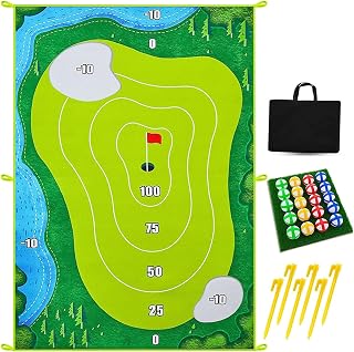 LYXXW Battle Royale Golf Game Mat, 20 Grip Balls Indoor Outdoor Golf Games for Adults with Chipping Mat, Golf Balls Golf Game Mat Indoor, Golf Practice and Training Putting Mat,0.6 * 1m/2 * 3.2ft