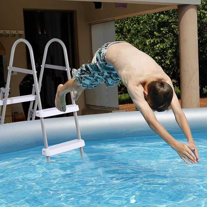 Escalera para piscina de 52 pulgadas, 4 peldaños, doble cara miniatura 8