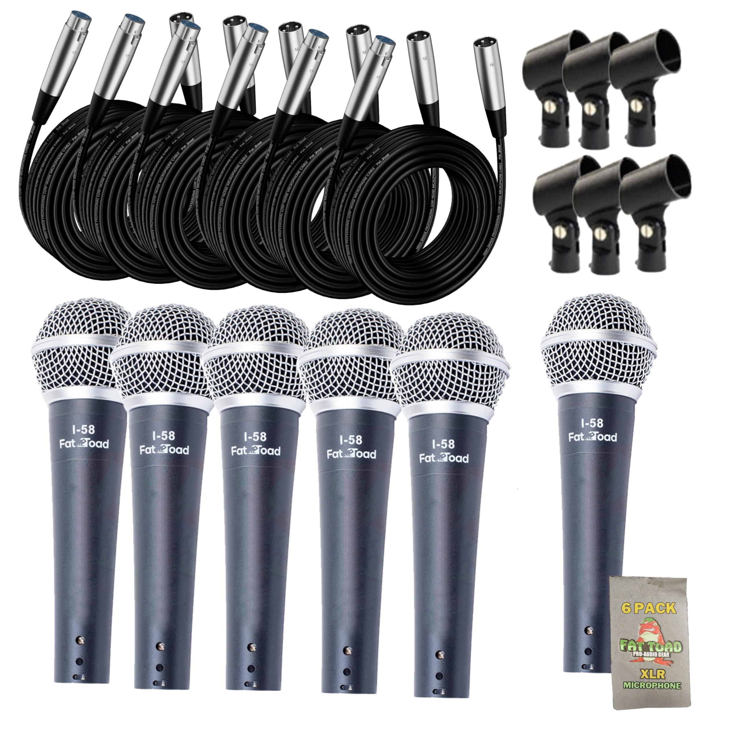 Amazon.com: Fat Toad 6-Pack Vocal Microphones (Live ResponsePRO