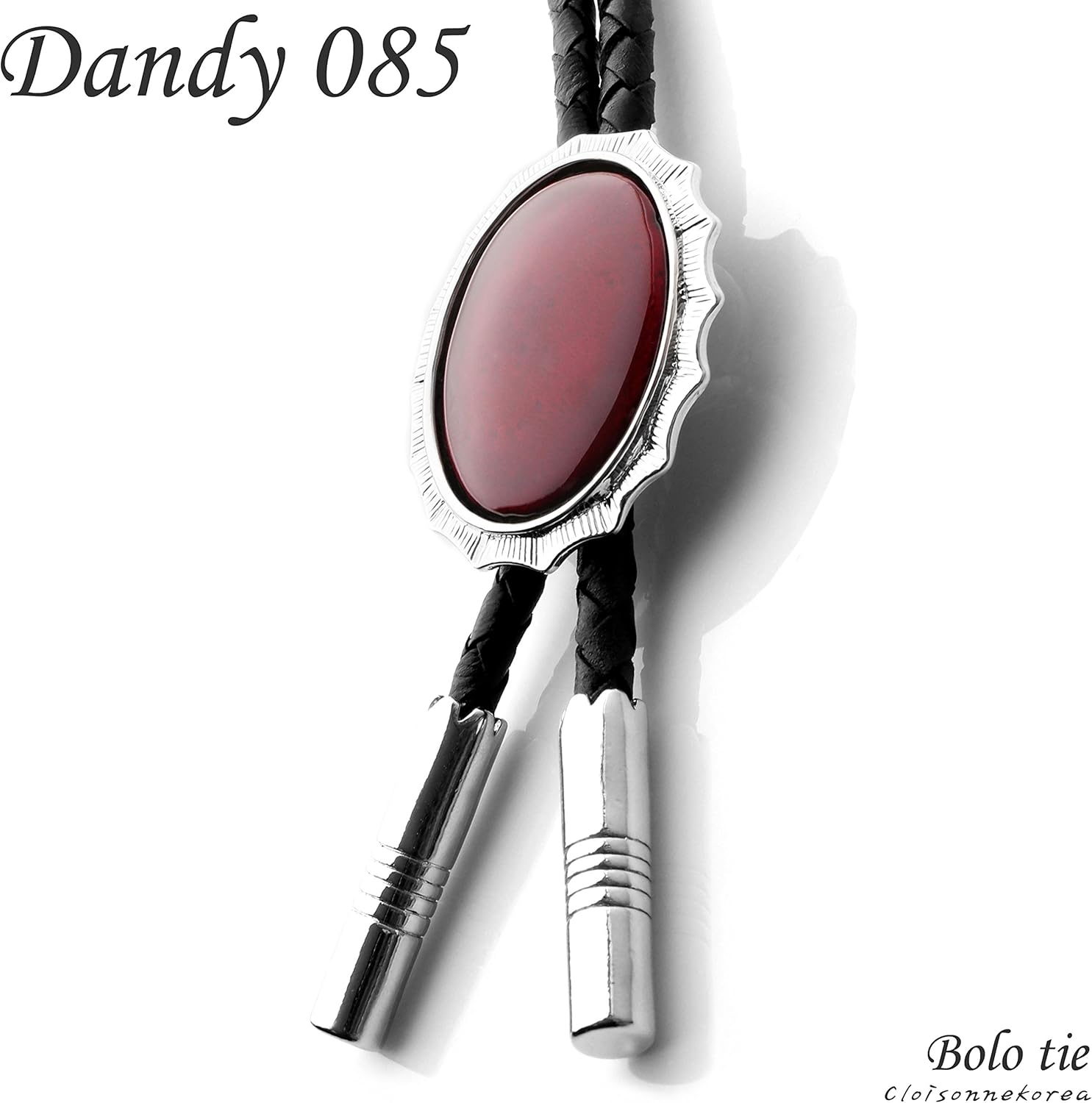 Bolo Tie Cloisonne Genuine Leather Dandy 085 Collection - Redwine