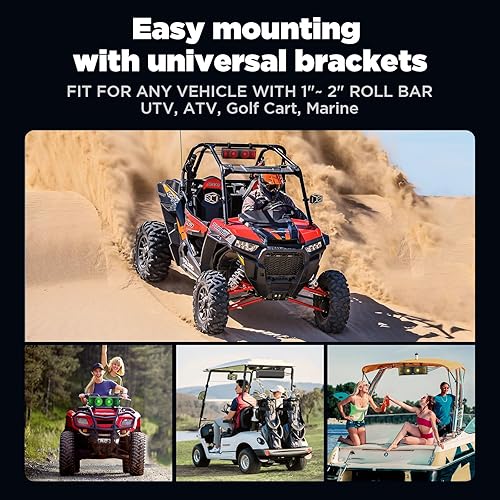 Miniatura 5 de Barra de sonido UTV de 17 pulgadas, barra de sonido ATV Bluetooth con iluminación RGB, barra de sonido amplificada Powersports SXS, barra de sonido