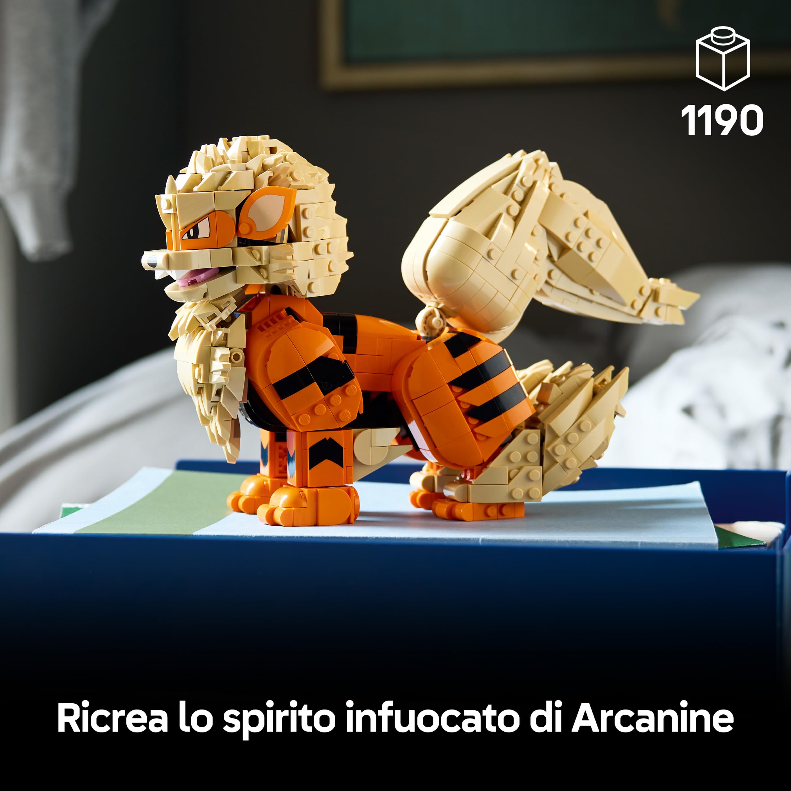 LEGO Pokémon Arcanine - Action Figure da Costruire per Adulti - Kit di Modellismo con Coda, Zampe e Testa Snodabili - Decorazione Stanza da Gaming Fai da Te - Idea Regalo per Gamer da Collezione 72160