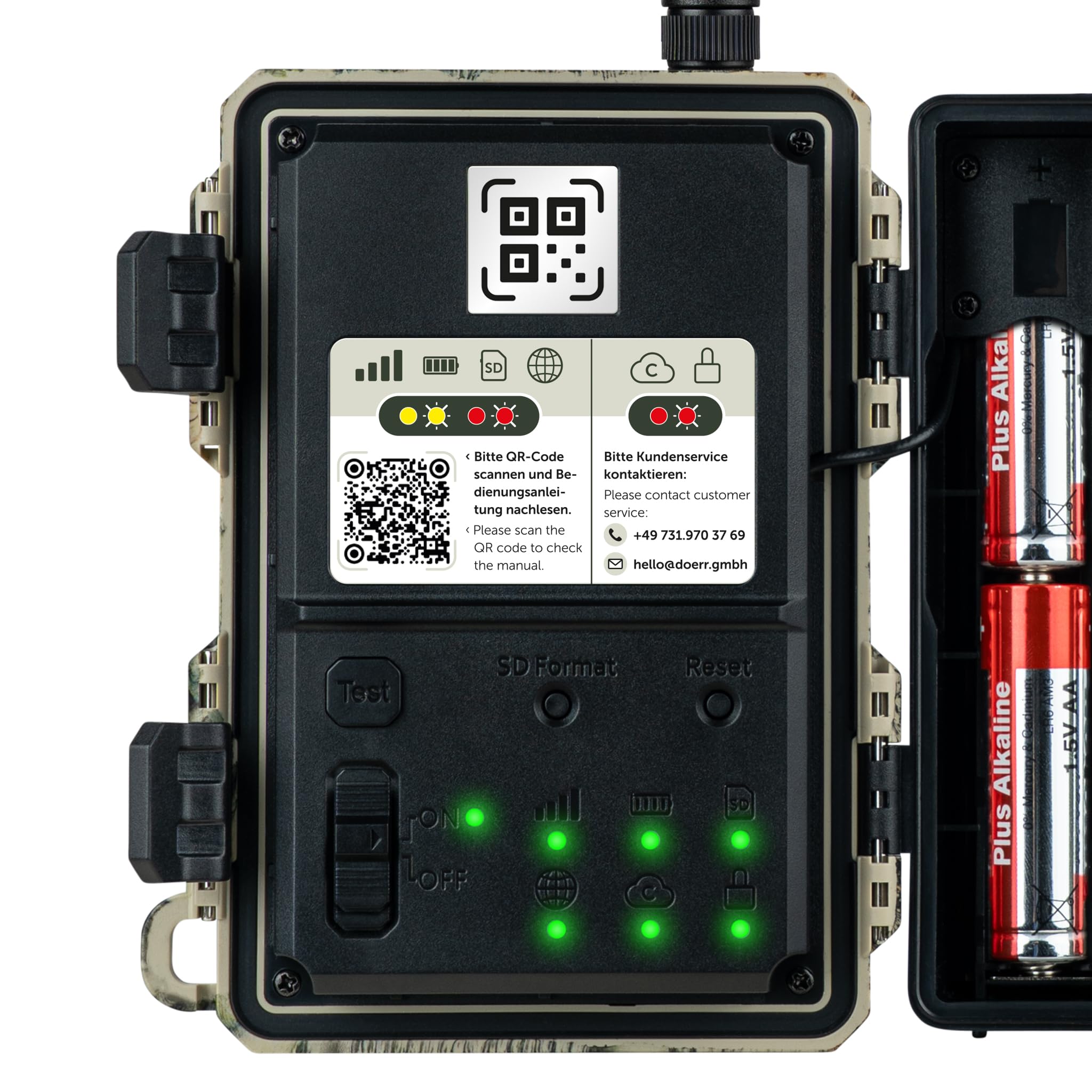 DÖRR Cloud Mini 4G/LTE Wildkamera, Überwachungskamera, Simlockfrei, iOS/Android/Web App, 4G Bild-& Videoversand, 12MP Bilder, Full HD1080P Videos, Infrarotblitz, Fotofalle, Jagdkamera, Bewegungsmelder