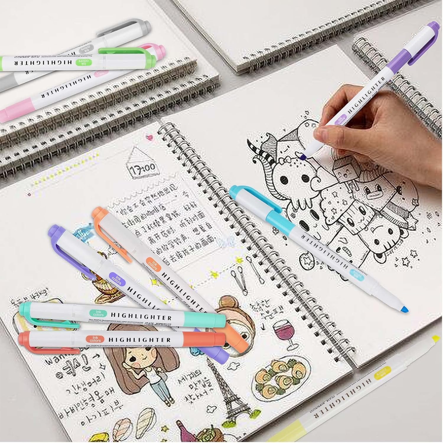 Buy Zosxi Highlighters Double Ended Mild 18 color Highlighters