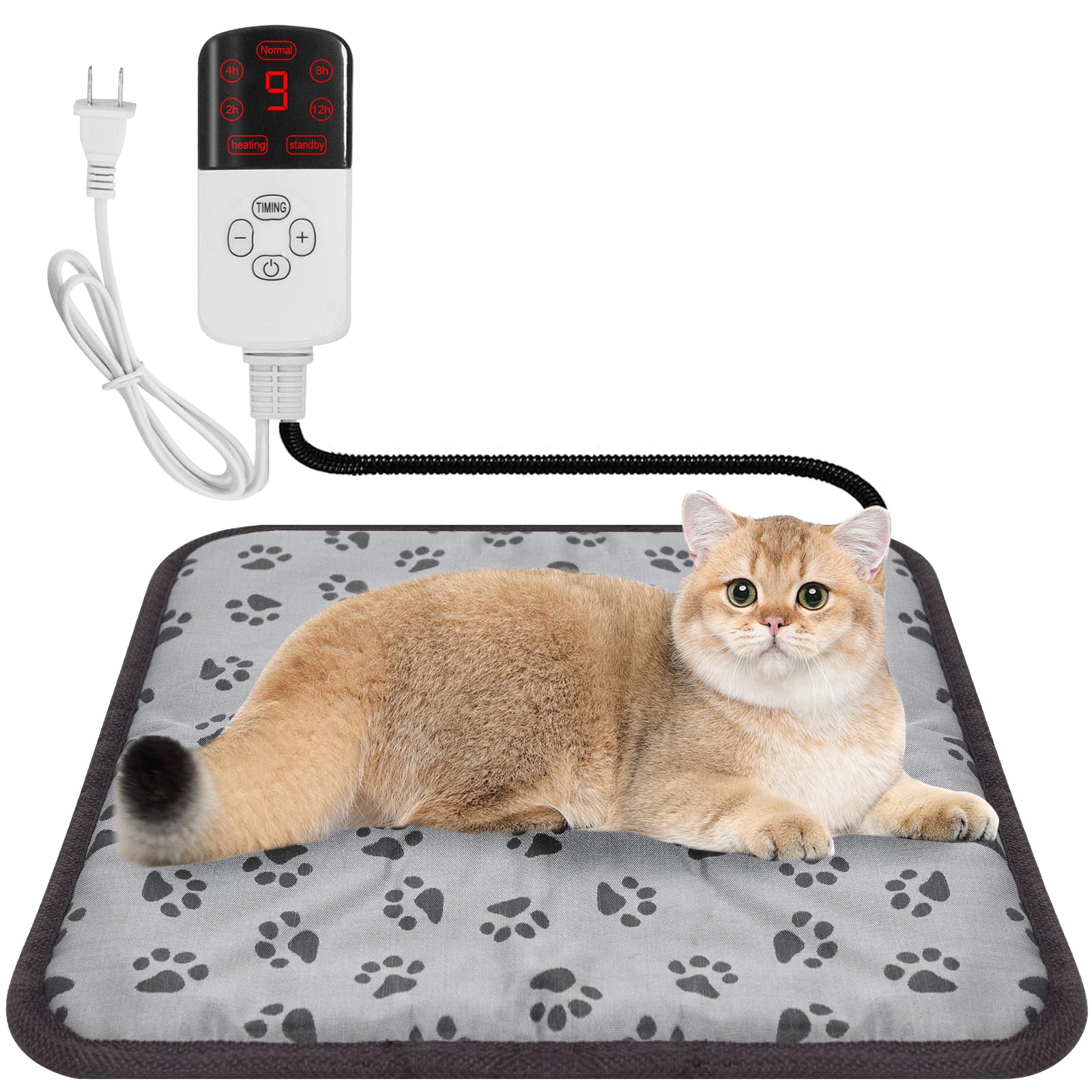 Pet Heating Pad, 9 Adjustable Temperature Dog Cat Heating Pad with