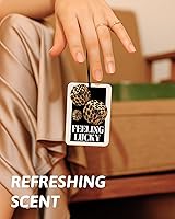 Vista 6 de Ambientador de coche con estampado retro de guepardo, 4 piezas, estampado de leopardo, 8 bolas de la suerte, ambientador colgante para el hogar