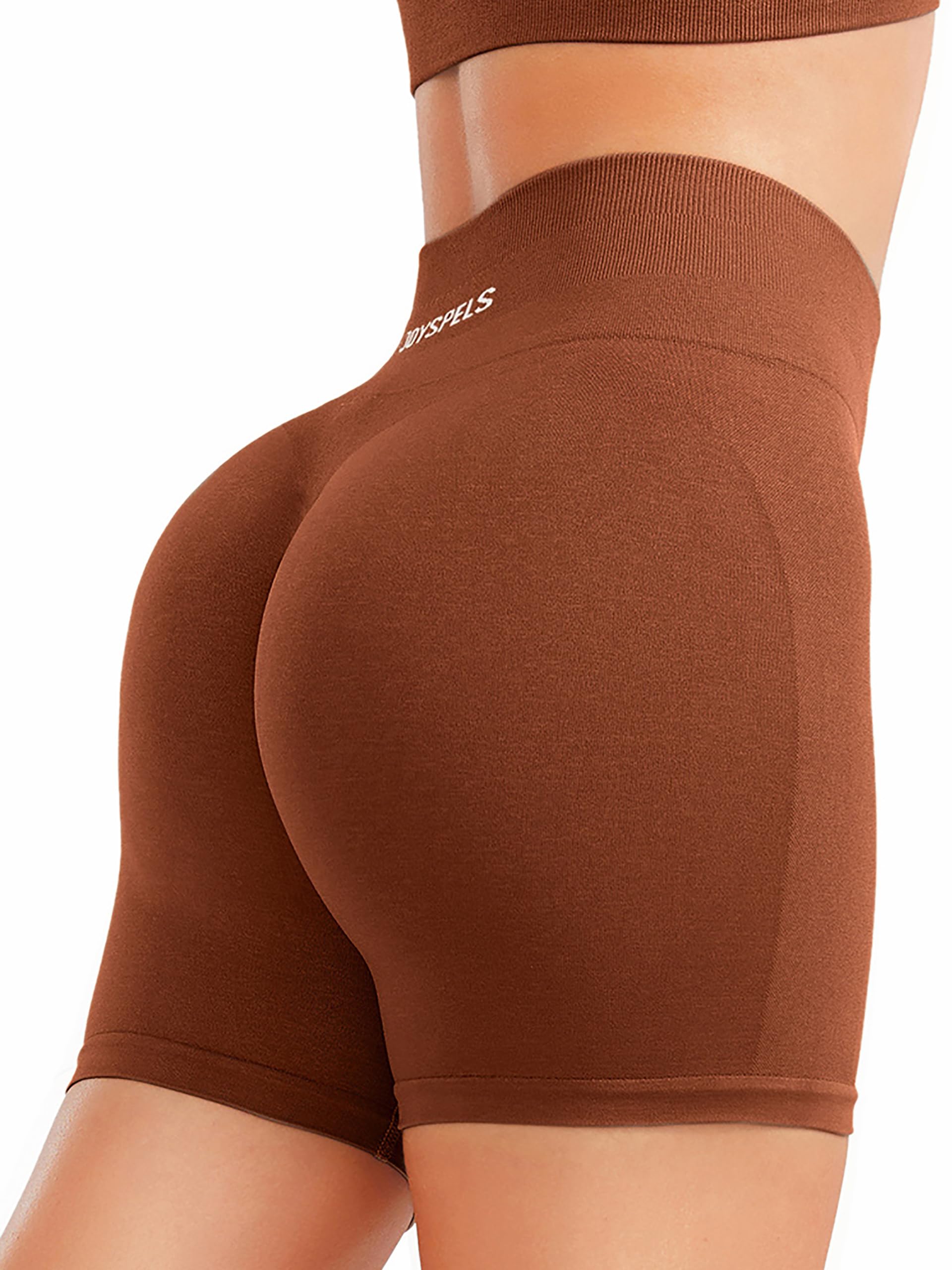 JOYSPELSWorkout Shorts Women Gym Scrunch Butt Running Seamless Shorts Athletic High Waist Tummy Control