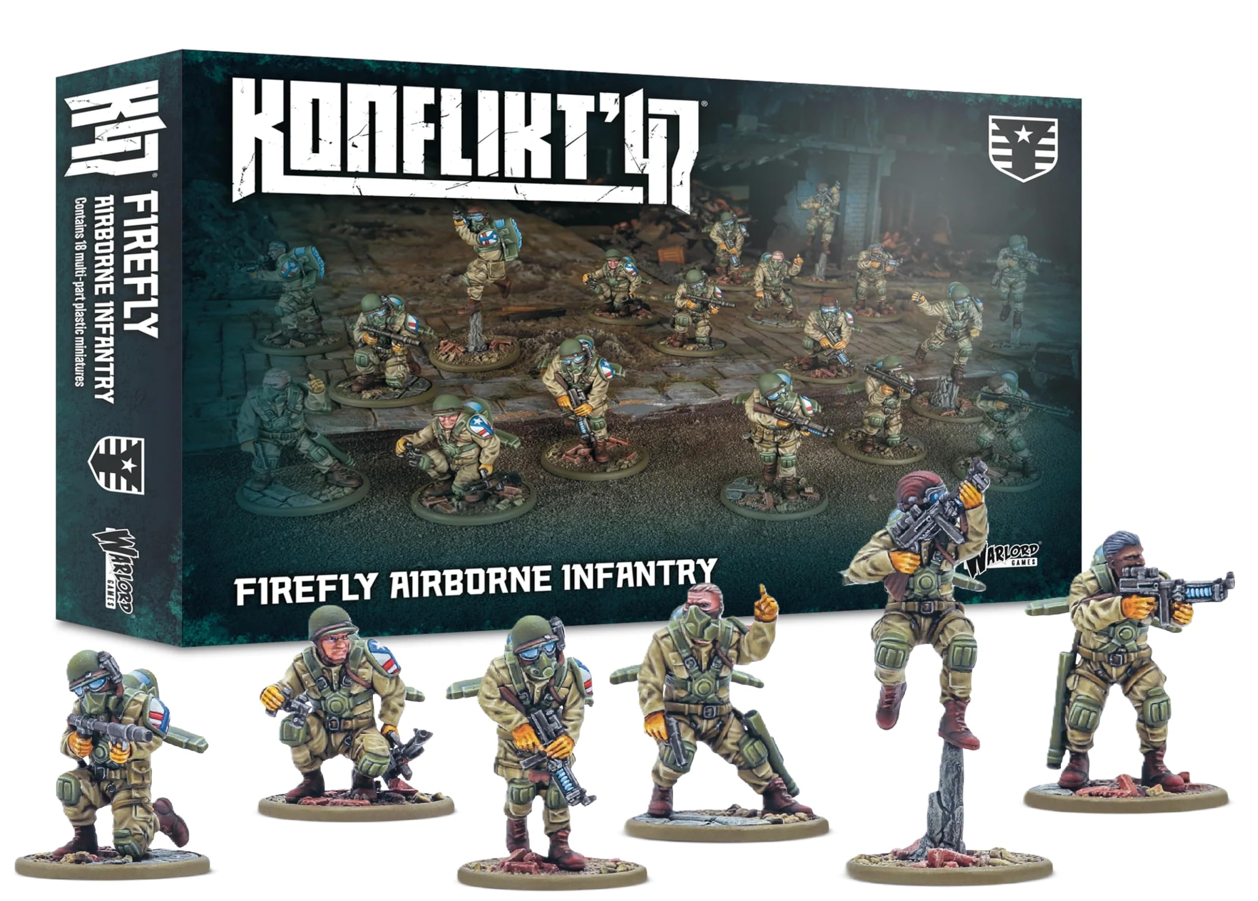 Warlord Games Firefly Airborne Infantry - United States Miniatures for Konflikt 47 Highly Detailed 28mm Scale Miniatures