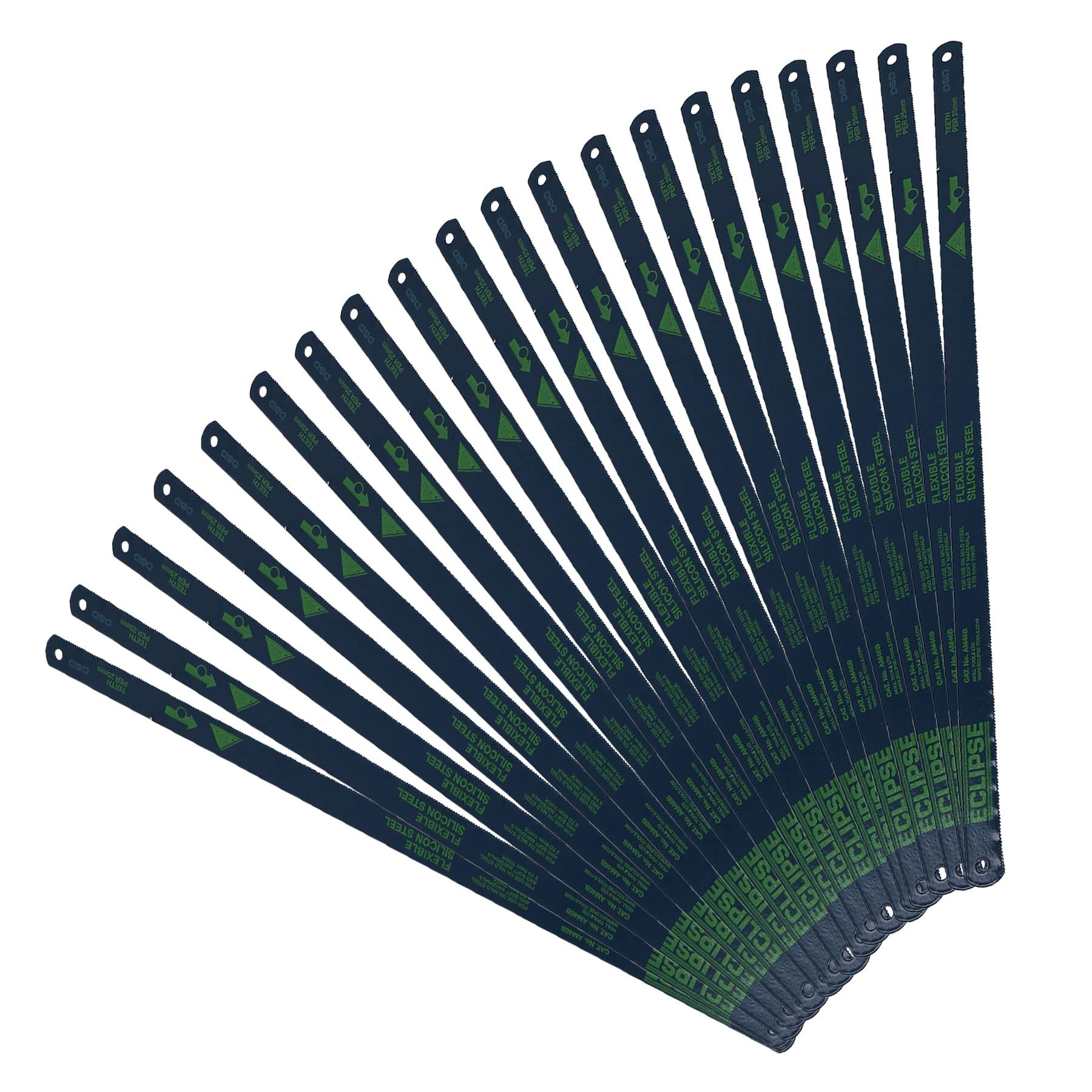 Ab Tools 12” (300Mm) Eclipse Hacksaw Blades 24 Tpi Flexible Shatterproof Blade 20 Pack