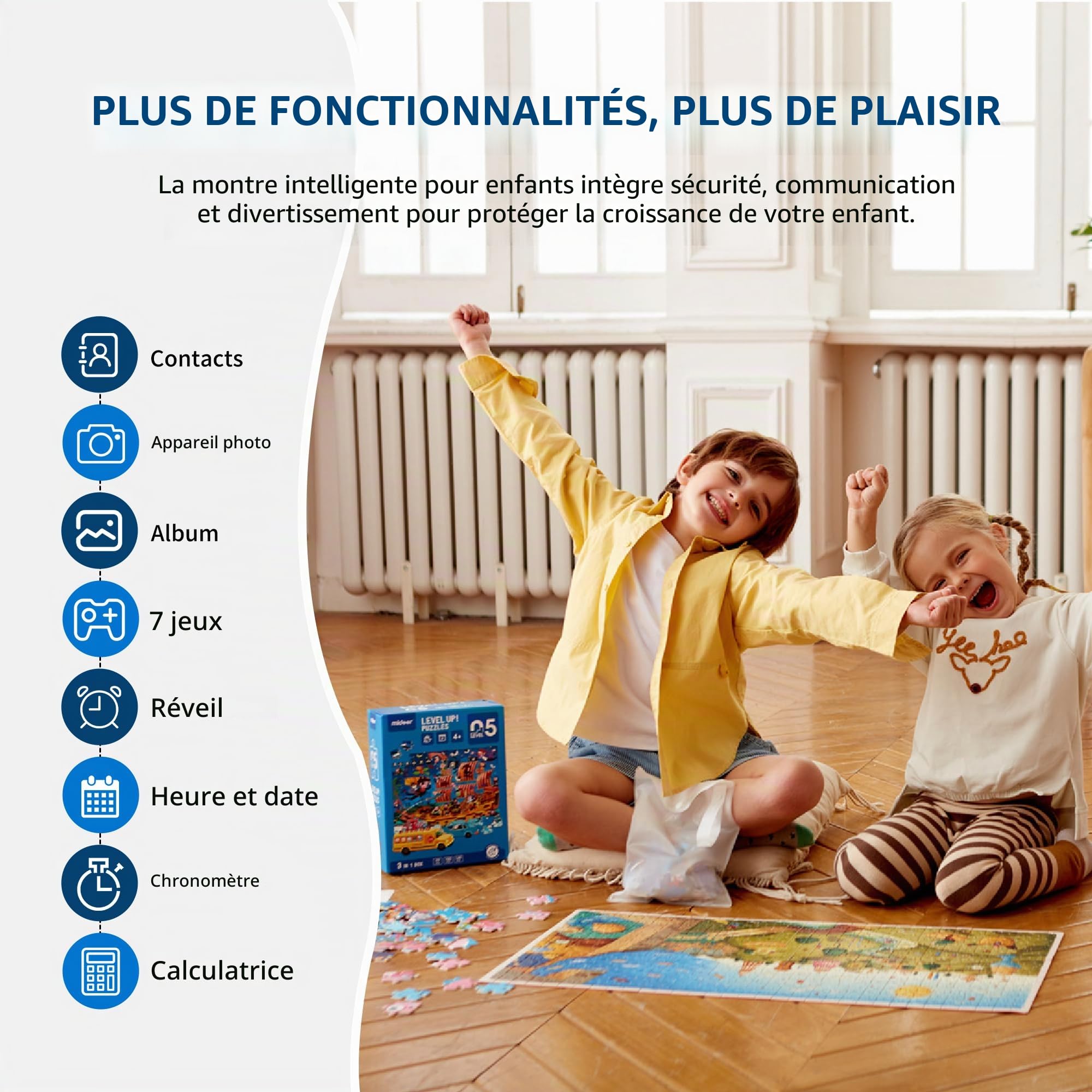 4G Montre Connectée Enfant, Montre GPS Enfant Téléphone avec Appel Vidéo SOS Réveil Appareil Caméra IP68 Mode Scolaire Jeux Chat,Smartwatch Cadeau pour Filles et Garçons (Rose)