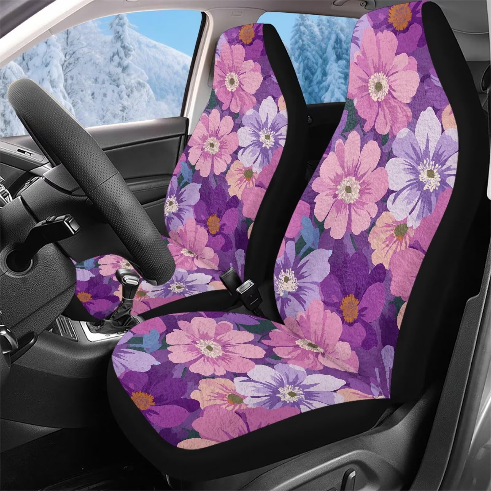 Couvre-siège auto lavable violet durable pour trajets quotidiens - 2