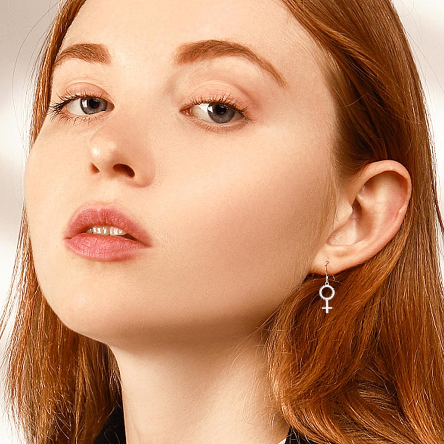 YAFEINI Feminist Earrings 925 Sterling Silver Feminist Dangle Drop Earrings Venus Symbol Jewelry for Women