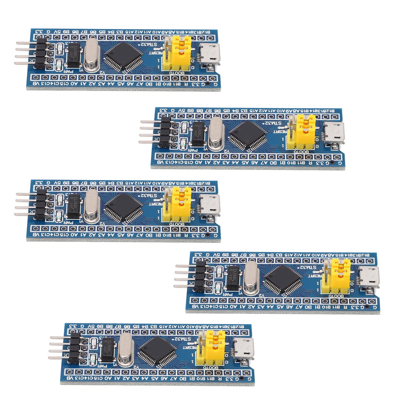 STM32F103C8T6 - Module de Développement Micro USB 40 Broches - 5 Pièces - Carte de Base pour Apprentissage avec Puce STM32 Importée