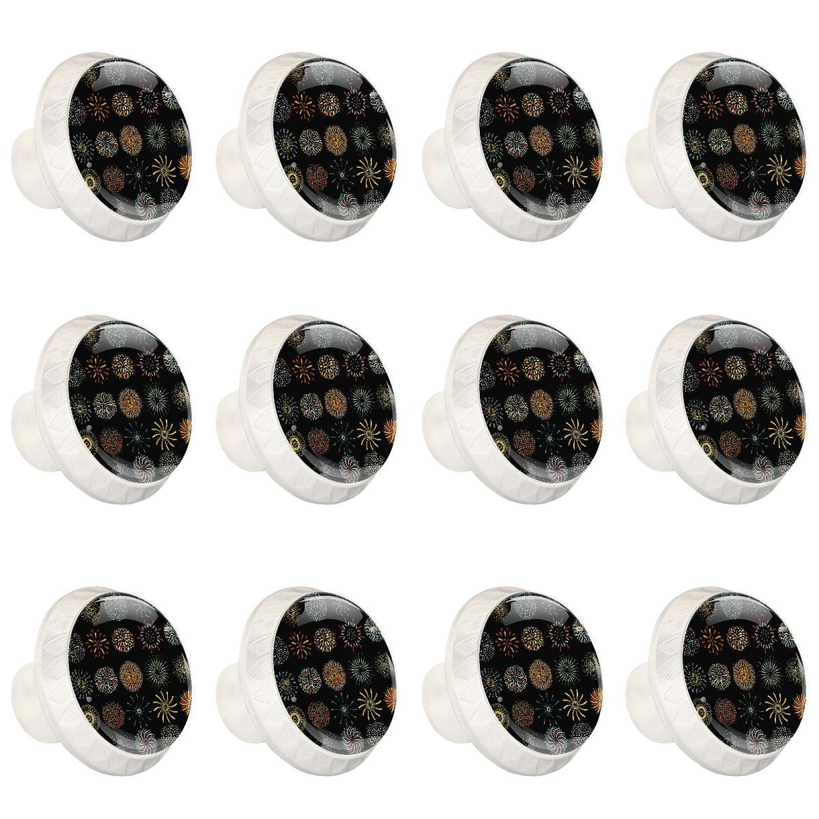 Boutons d'armoires de cuisine ronds au design original de feux d'artifice