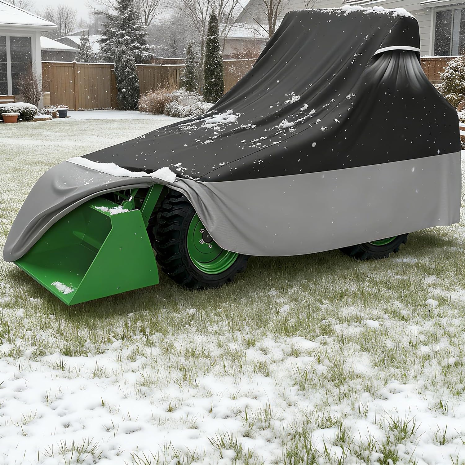 Tractor Cover for Kubota and John Deere, 420D Waterproof Tractor Covers Heavy Duty, Dustproof Tear Resistant UV Protection, Compatible with New Holland and Mahindra (with Backhoe), 189 * 76 * 86 inch