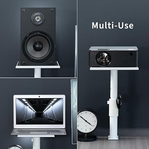 Miniatura 7 de VIVO Juego de soporte de escritorio con abrazadera para altavoces, bandejas de 10 x 9 pulgadas, ajuste de altura e inclinación, soportes universales