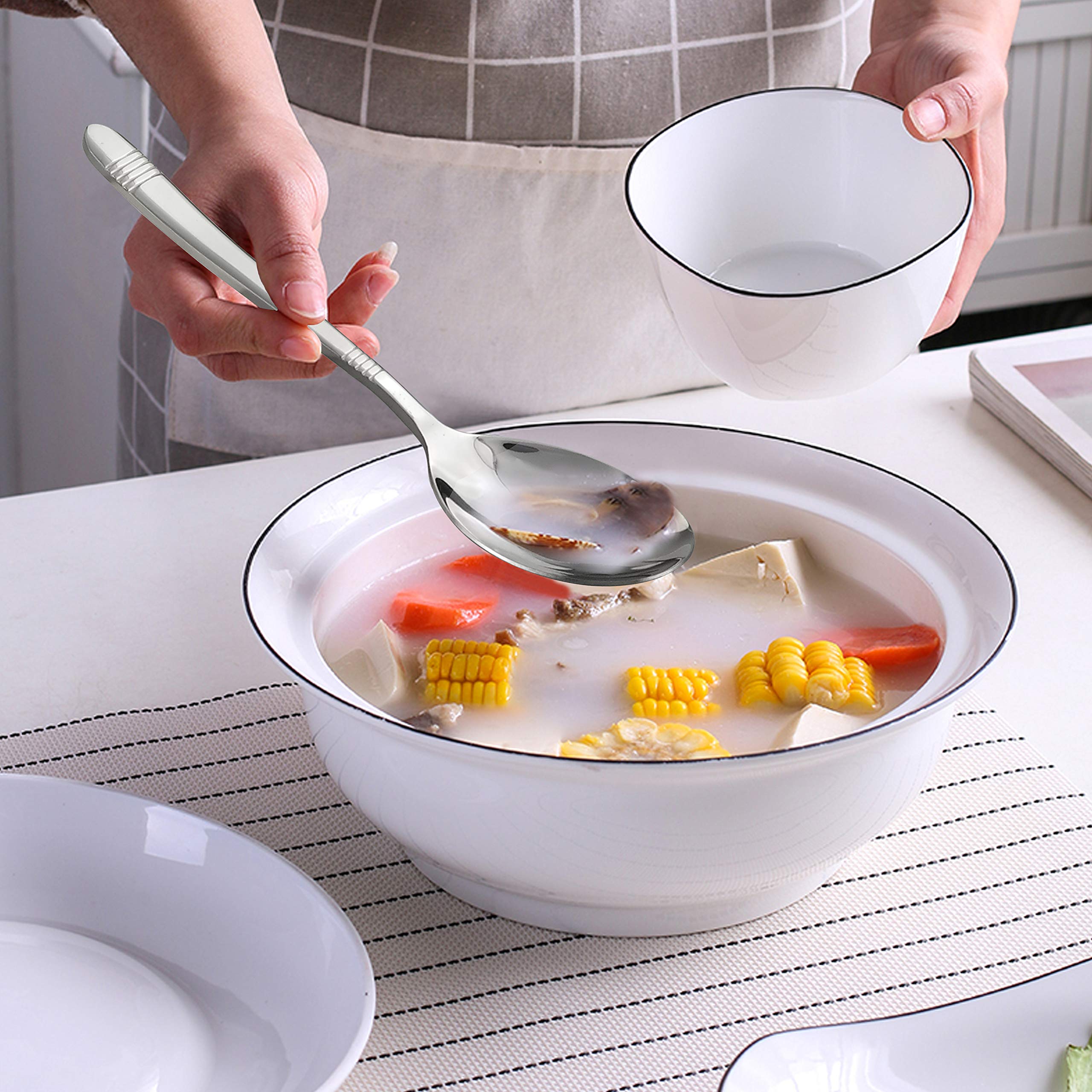 UPKOCH 2 Pezzi Cucchiai Da Portata in Acciaio Inossidabile Dorati Con Manico Lungo Utensili Da Cucina Per Ristoranti E Buffet Cucchiai Da Portata Per