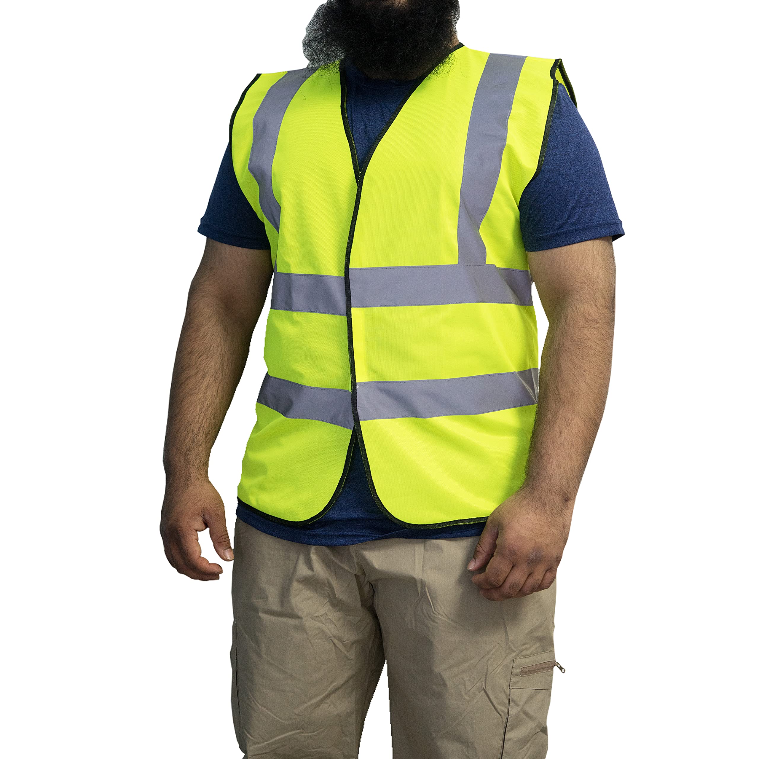 High Visibility Vest with Reflective Strips, Neon Yellow For Outdoor Safety and Emergency, For Adults Men and Women