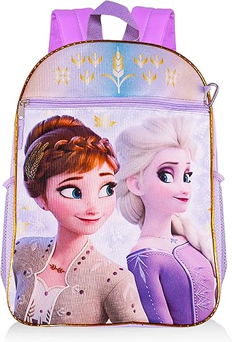 Miniatura 2 de Juego de mochila y lonchera de 16 "Frozen - Paquete de suministros escolares de Elsa y Anna de Disney, Mochila Disney Frozen para niñas, Disney
