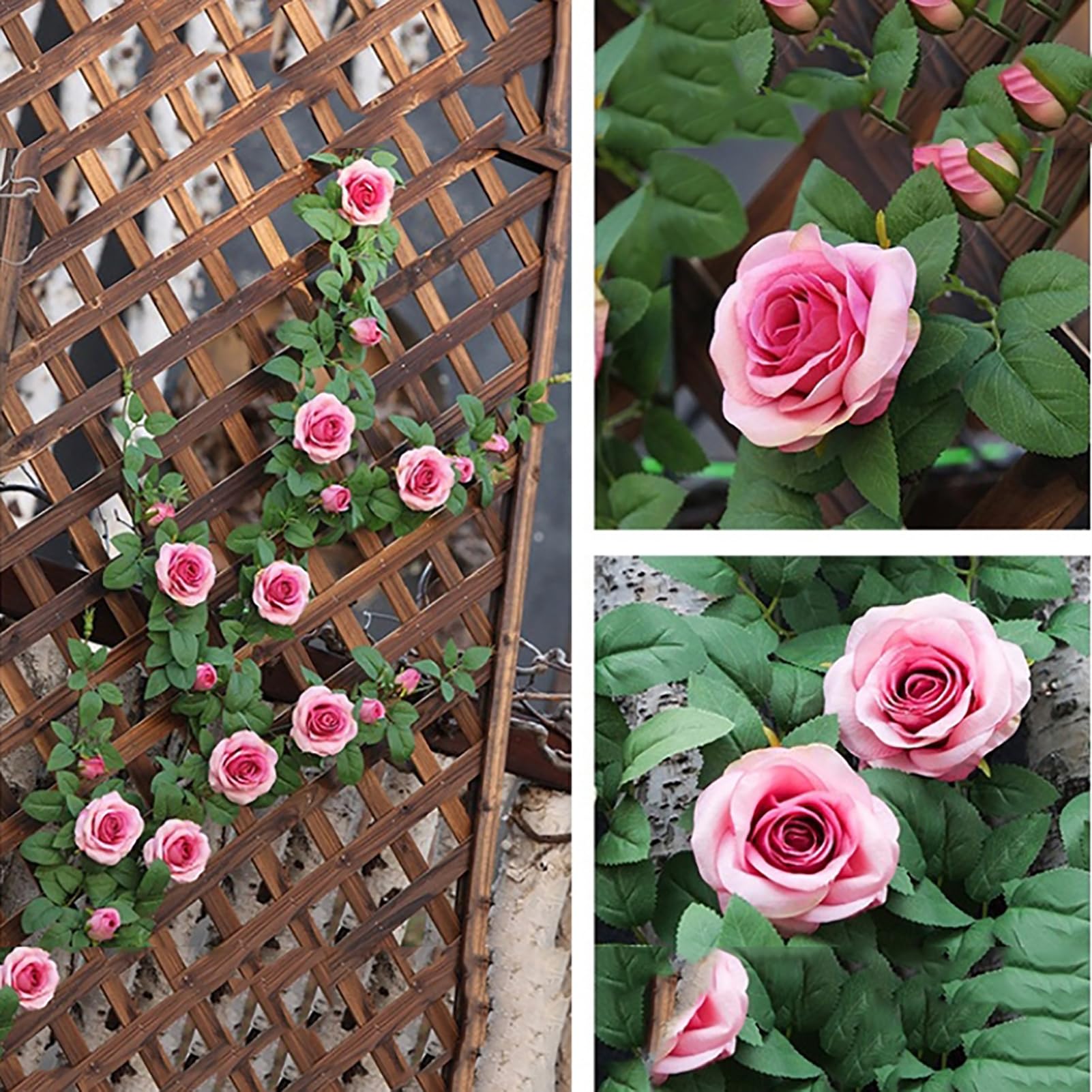 Künstliche Blumengirlande, Künstliche Blumenranke Mit Weißen Teerosen, Künstliche Kunststoffblumengirlande Für Hochzeits- Und Partydekoration, C,E,A