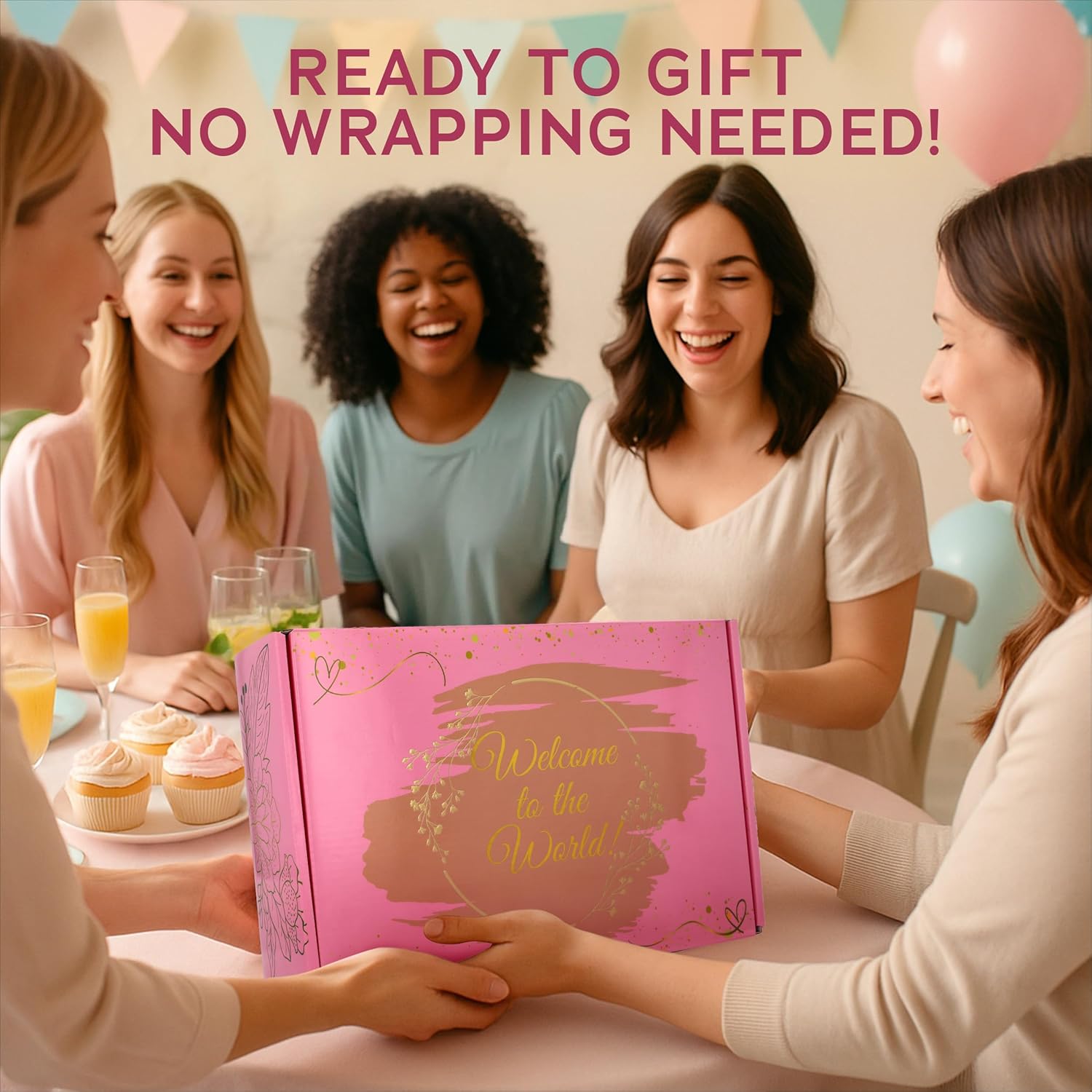 Sky Bliss 18pcギフトセット、ベビーグルーミングキット、ベビー服、ベビーラトル、ベビーブランケット、おくるみ、おしゃぶり