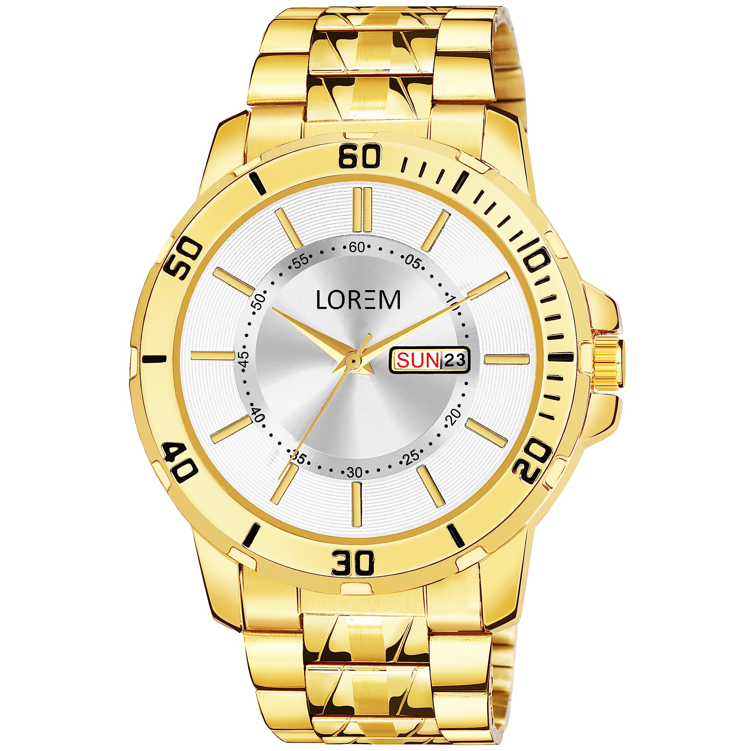 LOREM Silver Day-Date Function Casual Analog Watch for Men LR133 (B0C37GMVPX) Amazon Price History, Amazon Price Tracker