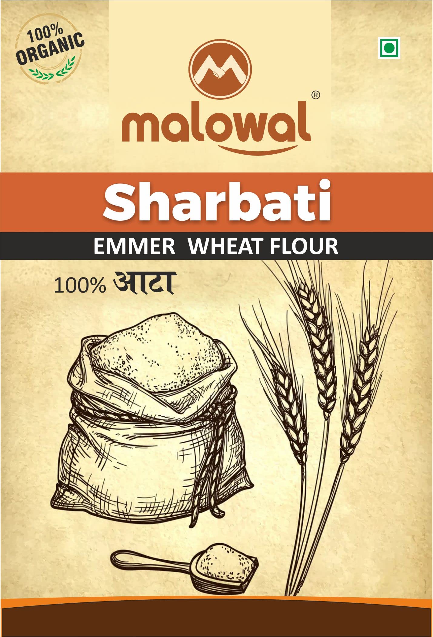 Buy Malowal® Sharbati Whole Wheat Chakki Atta/Flour Fresh Whole Wheat