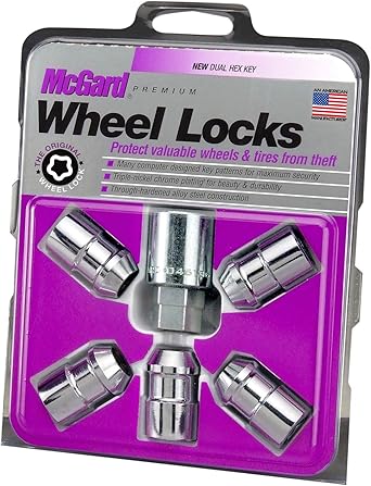 MCGARD 24538 Chrome Cone Seat Wheel Lock 1/2"-20 Thread Size - Set of 5