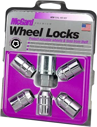 MCGARD 24538 Chrome Cone Seat Wheel Lock (1/2"-20 Thread Size) - Set of 5