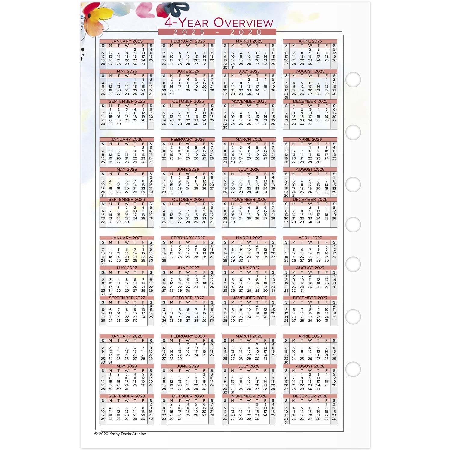 AT-A-GLANCE Kathy Davis 2024 Monthly Planner Refill Loose-Leaf Desk
