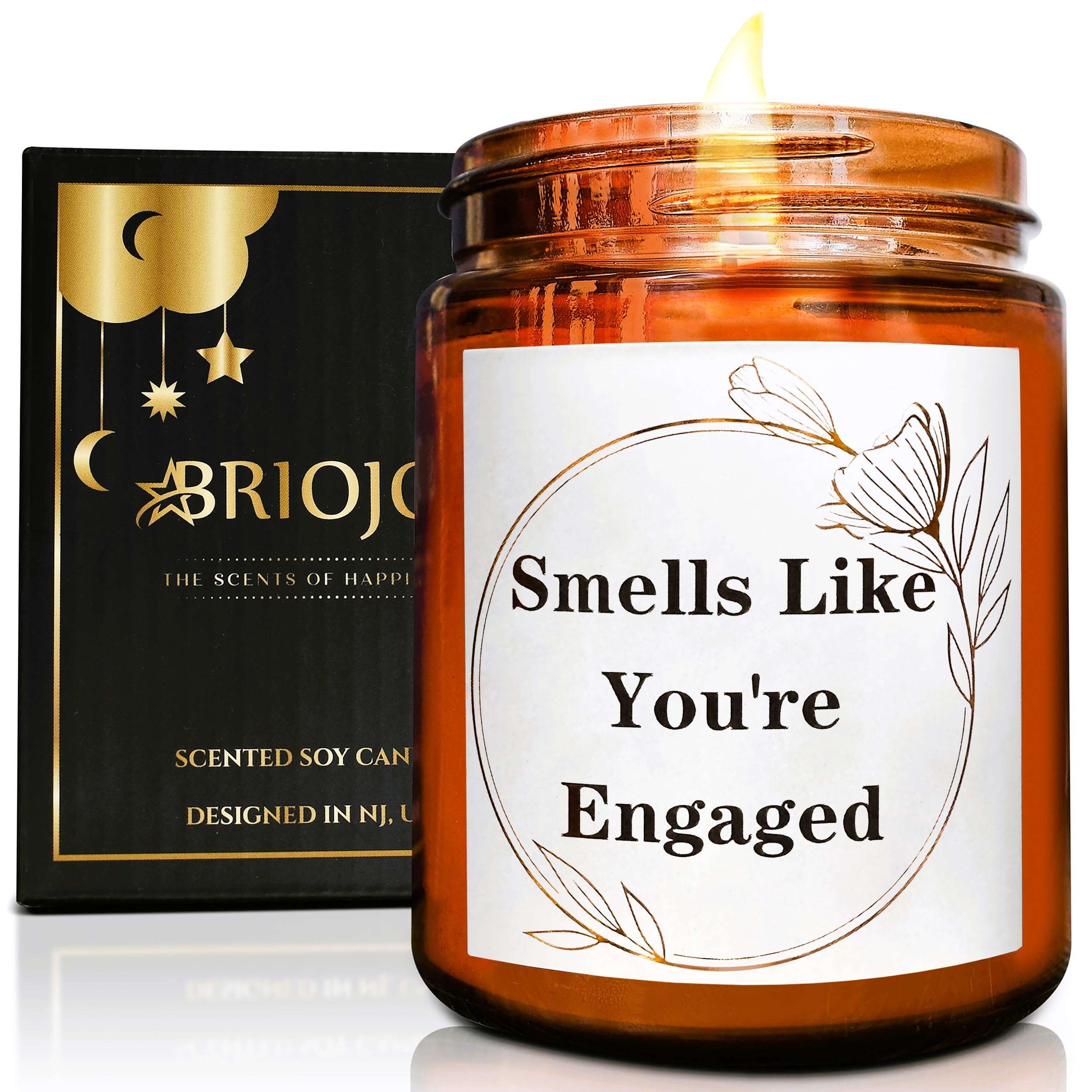 Briojoy You're Engaged Candles for Women - Best Engagement Gifts for Couples - Bride Gifts, Bachelorette - Gift for Her Stress Relief Home Spa