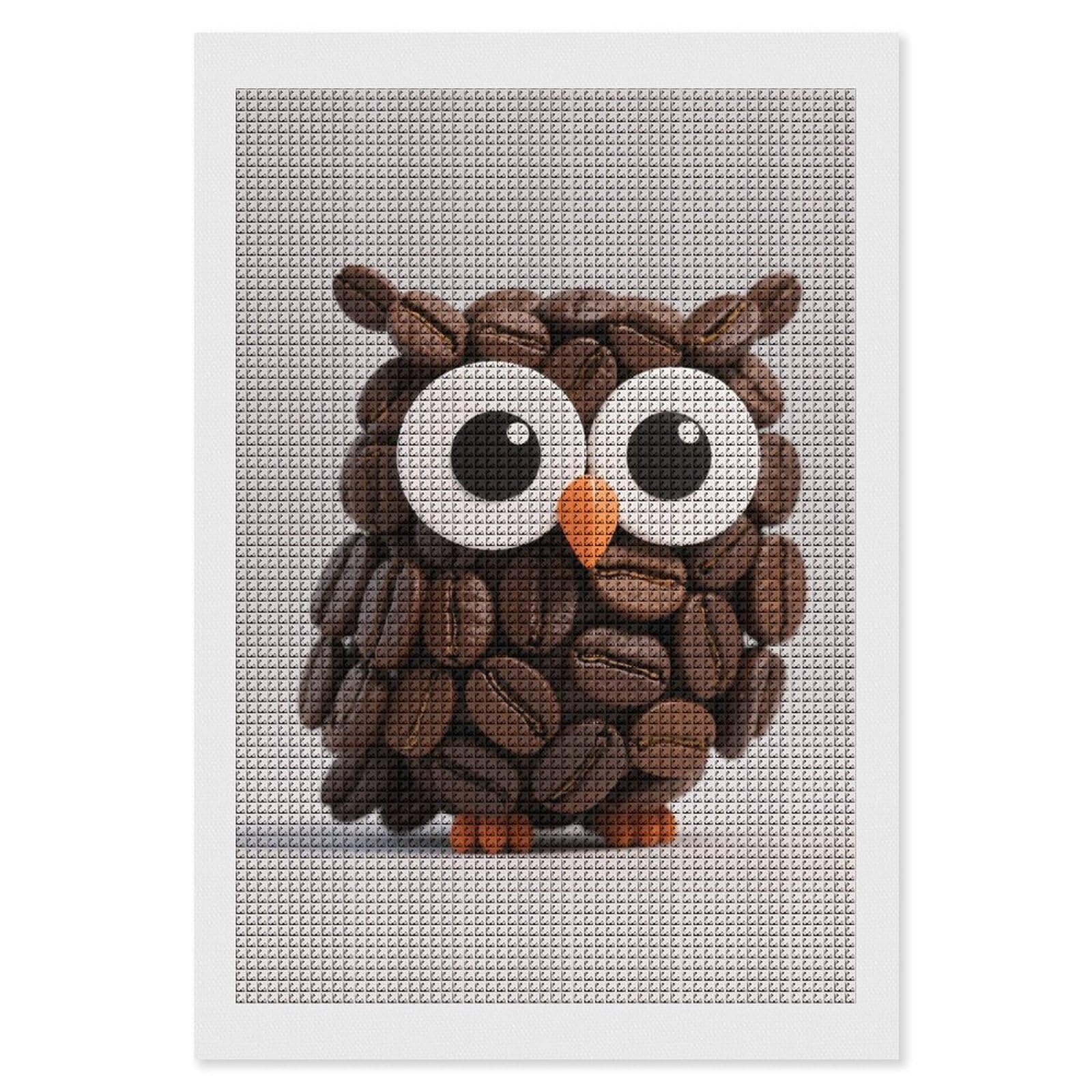FodPand Cute Owl 5D Diamond Painting Kits for Adults Beginners Full Drill Square Diamond Dots Pictures Gem Art Supplies for Home Wall Room Decoration DIY Craft Set Gift 8x12