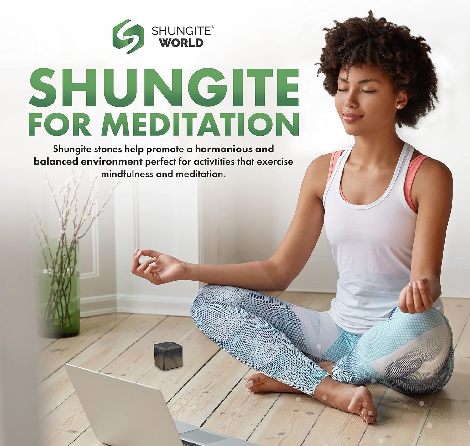 Shungite World Authentic Shungite Cube Polished 90 mm / 3.54" Chakra Energy Natural Healing Crystal Real Black Cube Home Office Protection Desk Decor Meditation Reiki Grounding Stone
