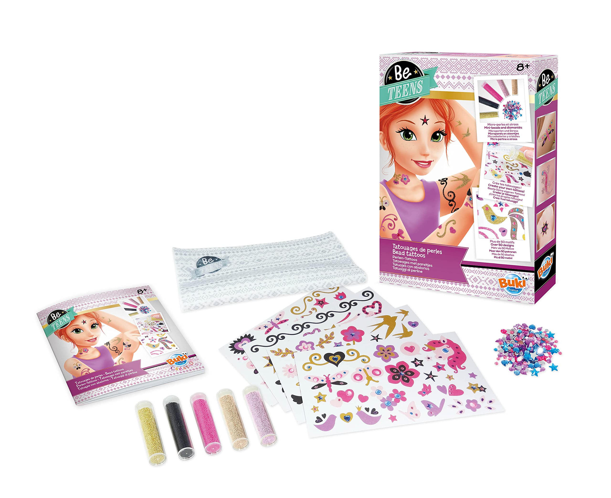 Buki France Be Teens Bead Tattoos. Add Beads & Diamantes to Your Water Resistant Tattoo. Easy to Apply. Instructions & Accessories Included. Arts & Crafts for Kids. Suitable for Boys & Girls 8+ - Image 3