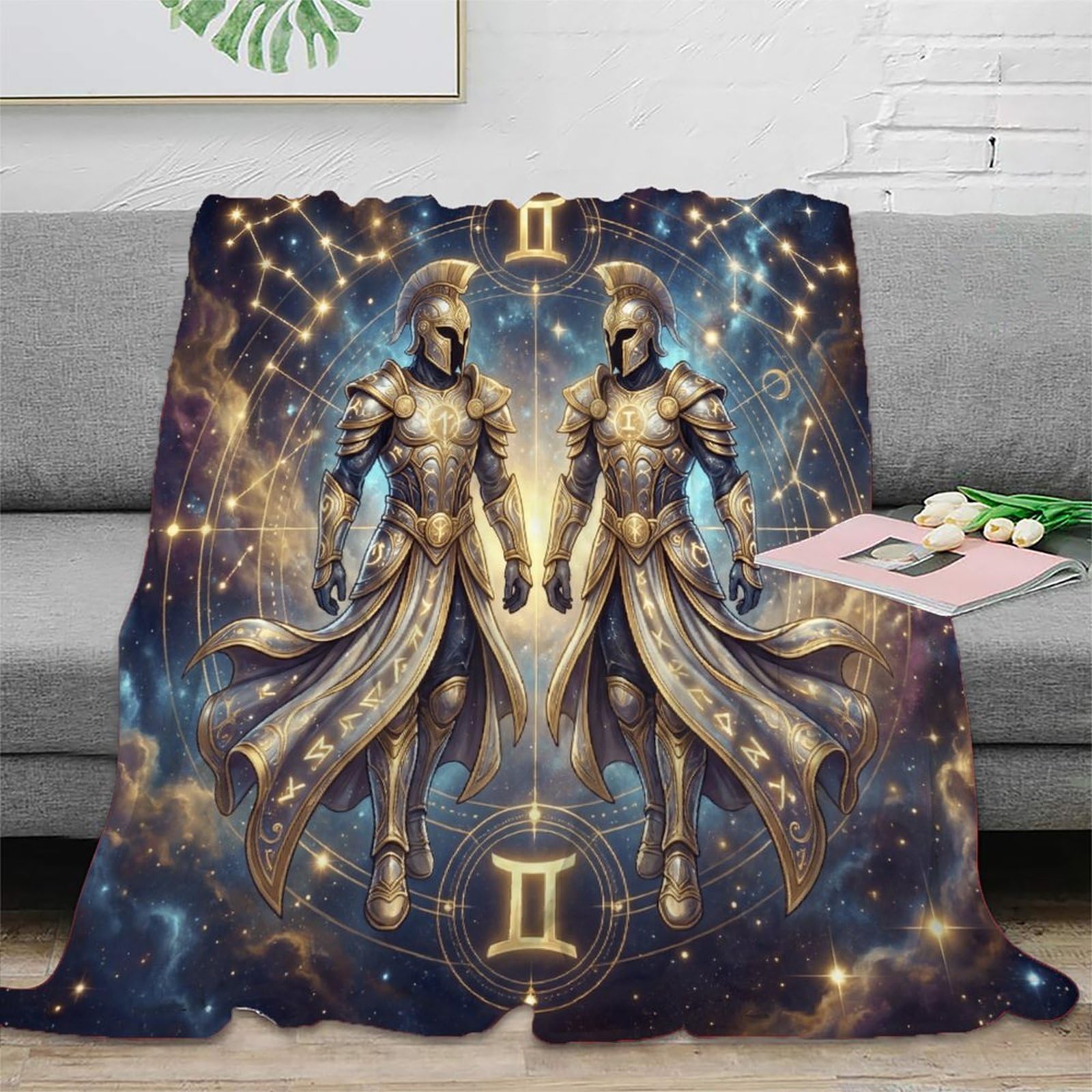 W7C8U2X3 Gemini Zodiac Celestial for for Soft Throw Blanket, Guest Bed Room